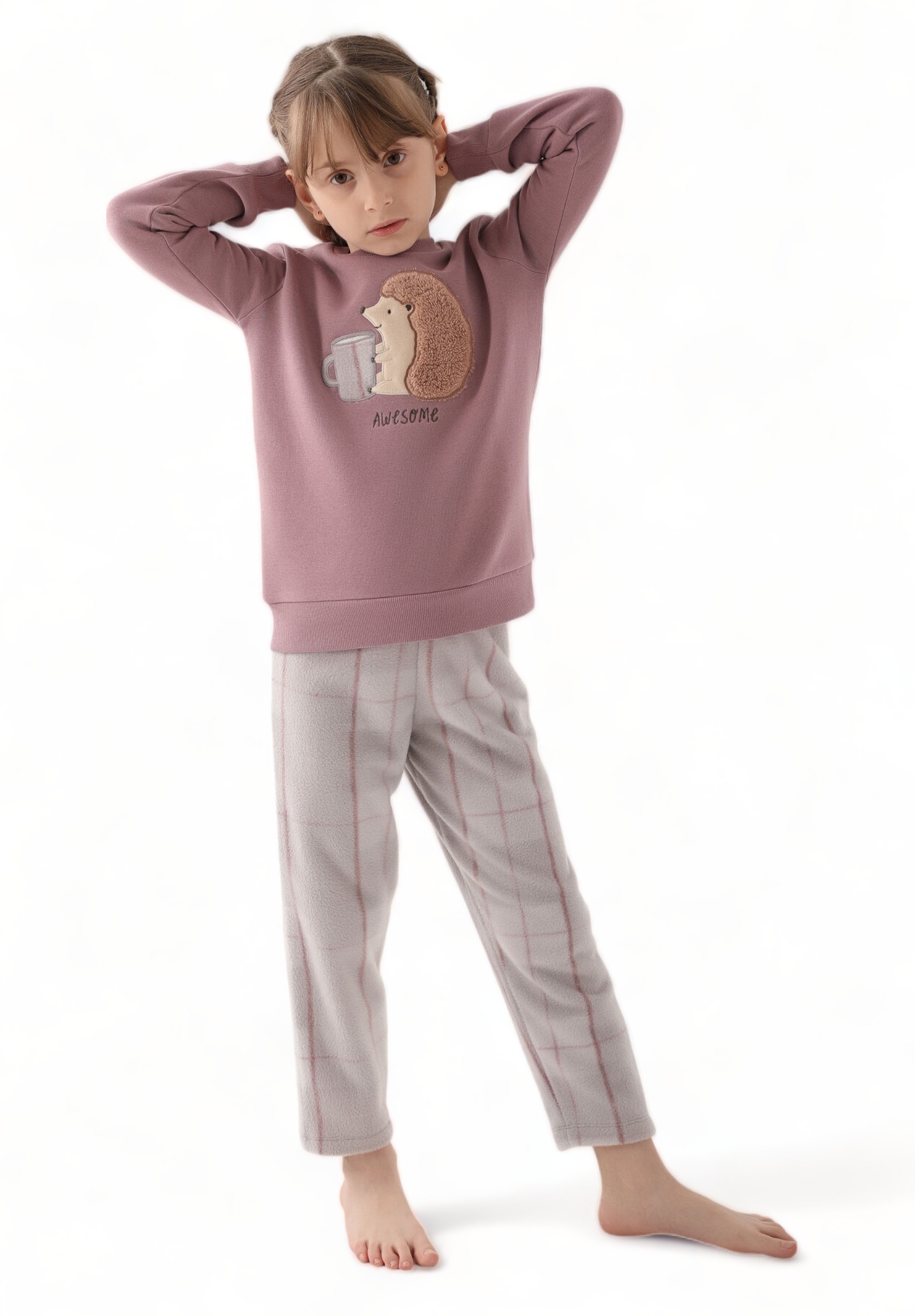 Πιτζάμα για κορίτσι Polar Fleece Arnetta Awesome AR2612G-Σάπιο Μήλο φωτογραφία