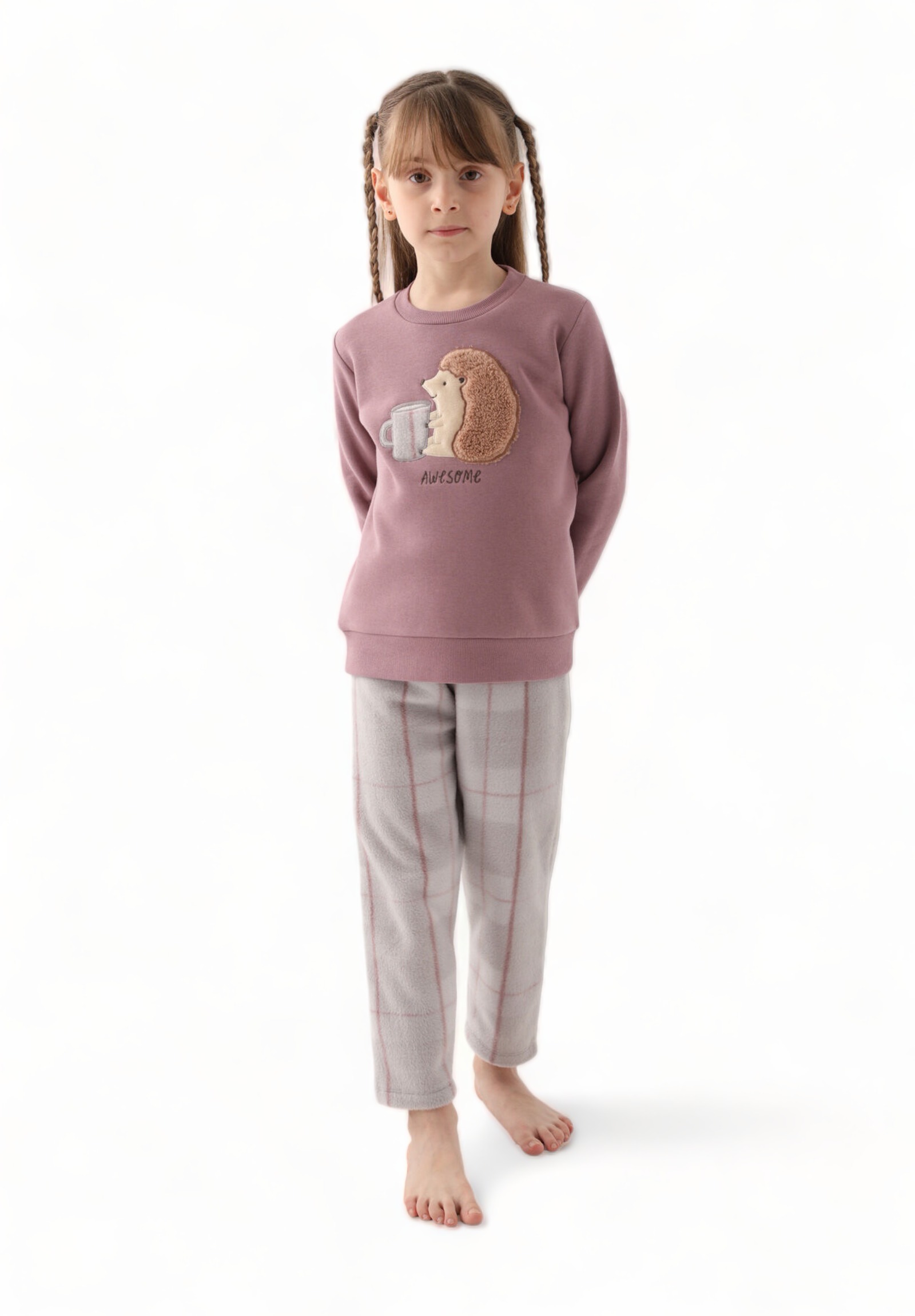 Πιτζάμα για κορίτσι Polar Fleece Arnetta Awesome AR2612G-Σάπιο Μήλο φωτογραφία