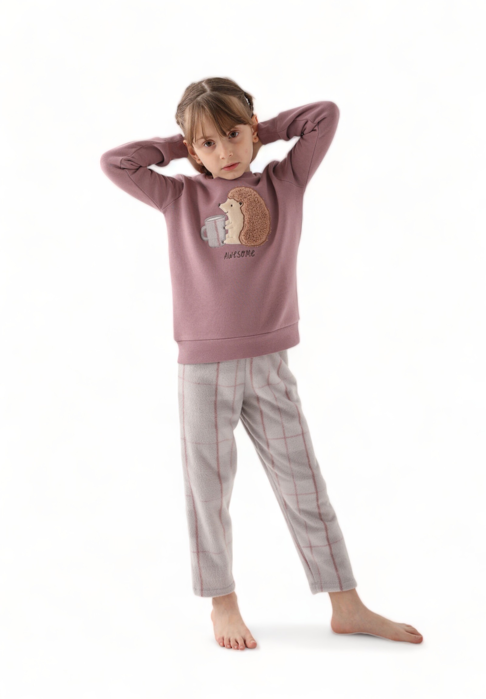 Πιτζάμα για κορίτσι Polar Fleece Arnetta Awesome AR2612G-Σάπιο Μήλο φωτογραφία