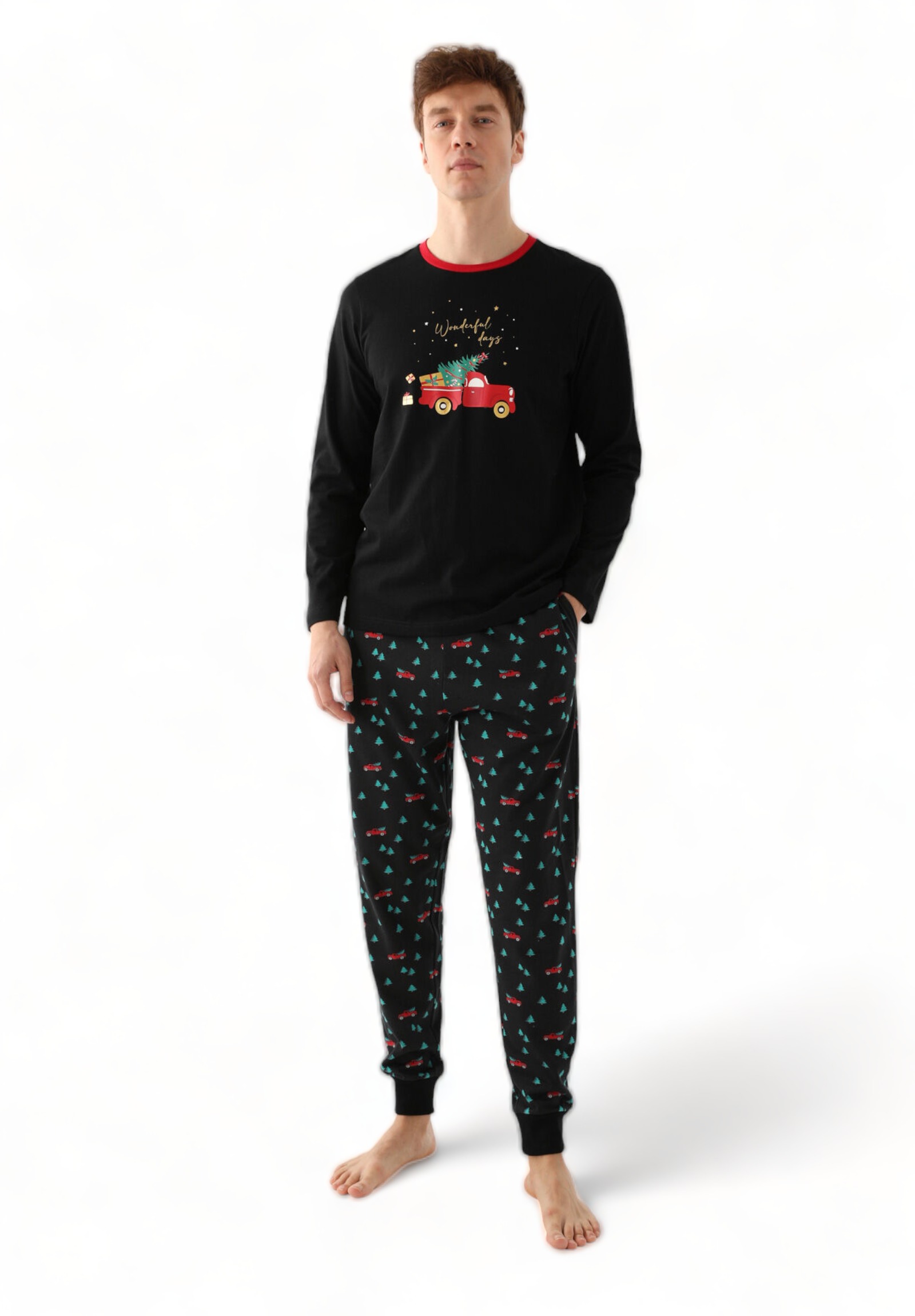 Πιτζαμα ανδρική Family Edition Arnetta Wonderful Daya AR2751M-Μαύρο φωτογραφία