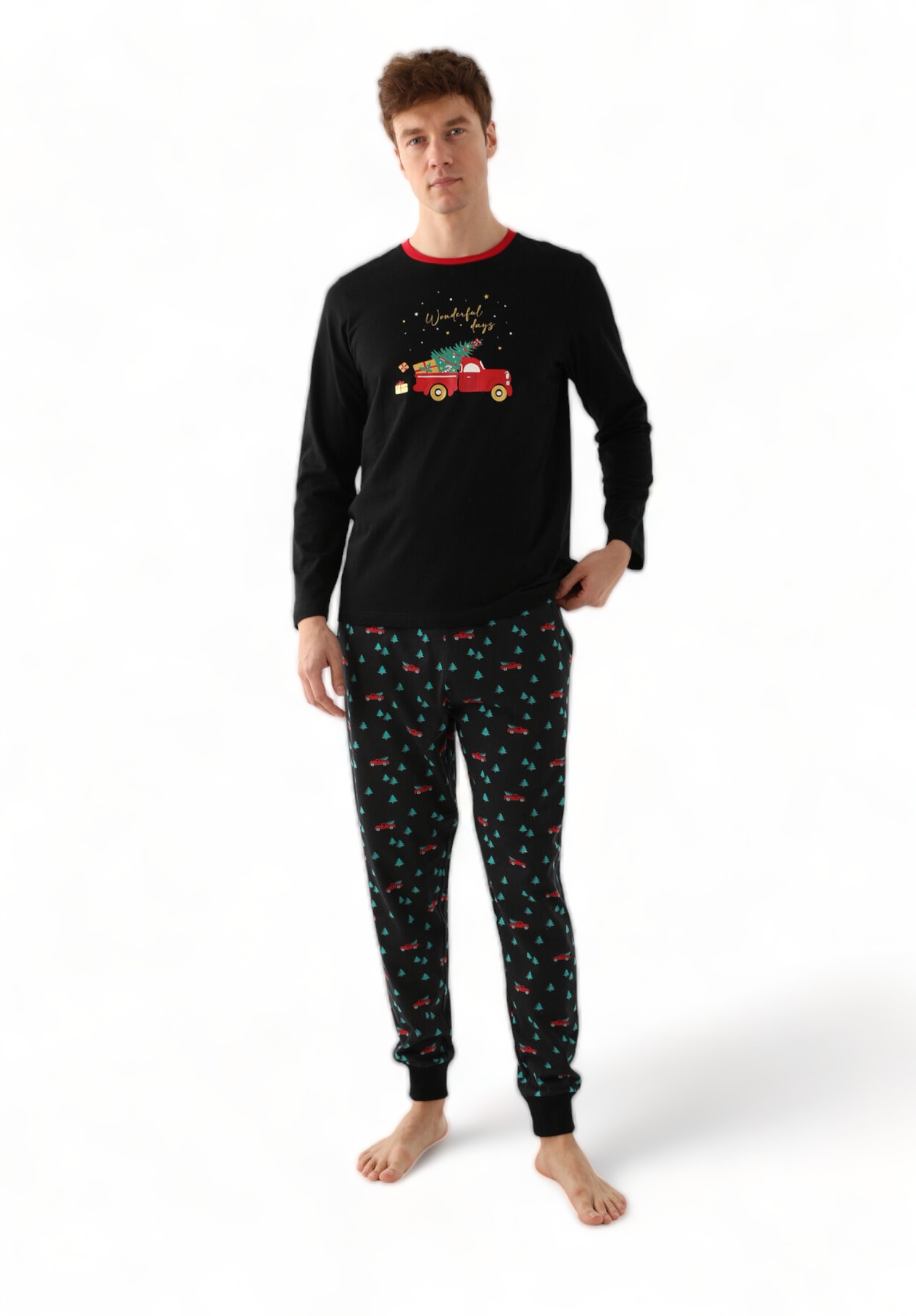 Πιτζαμα ανδρική Family Edition Arnetta Wonderful Daya AR2751M-Μαύρο φωτογραφία