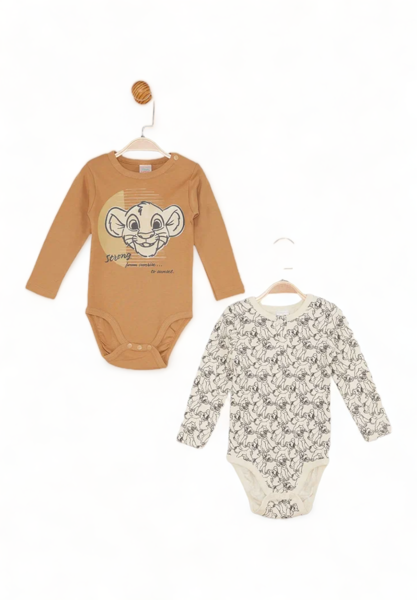 Cimpa Κορμάκια Disney Βρεφικά Cimpa με μακρύ μανίκι Lion King 2τμχ AS21440-Πολύχρωμο