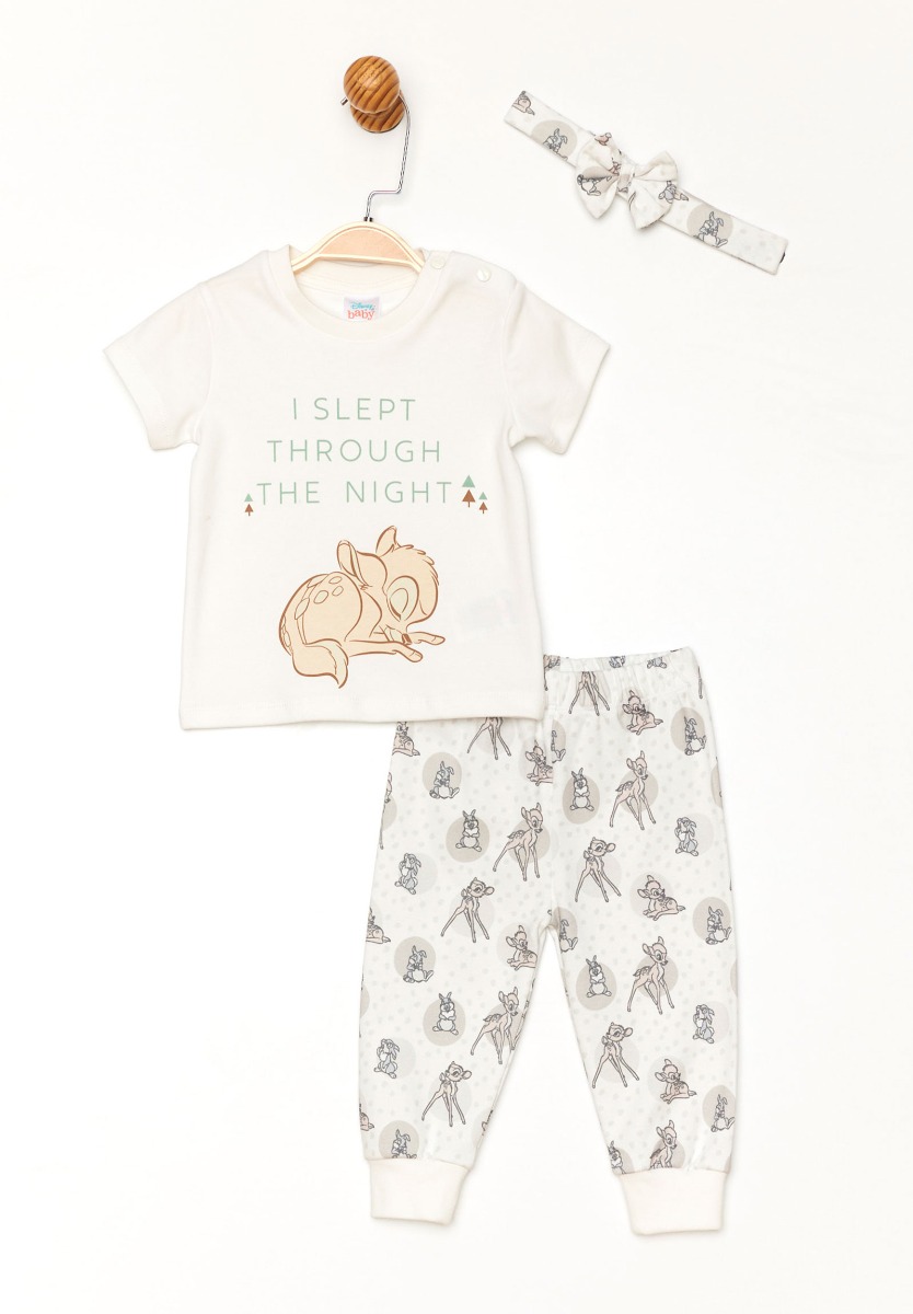 Cimpa Σετ πιτζάμα βρεφική με κορδέλα μαλλιών Bambi BA19667