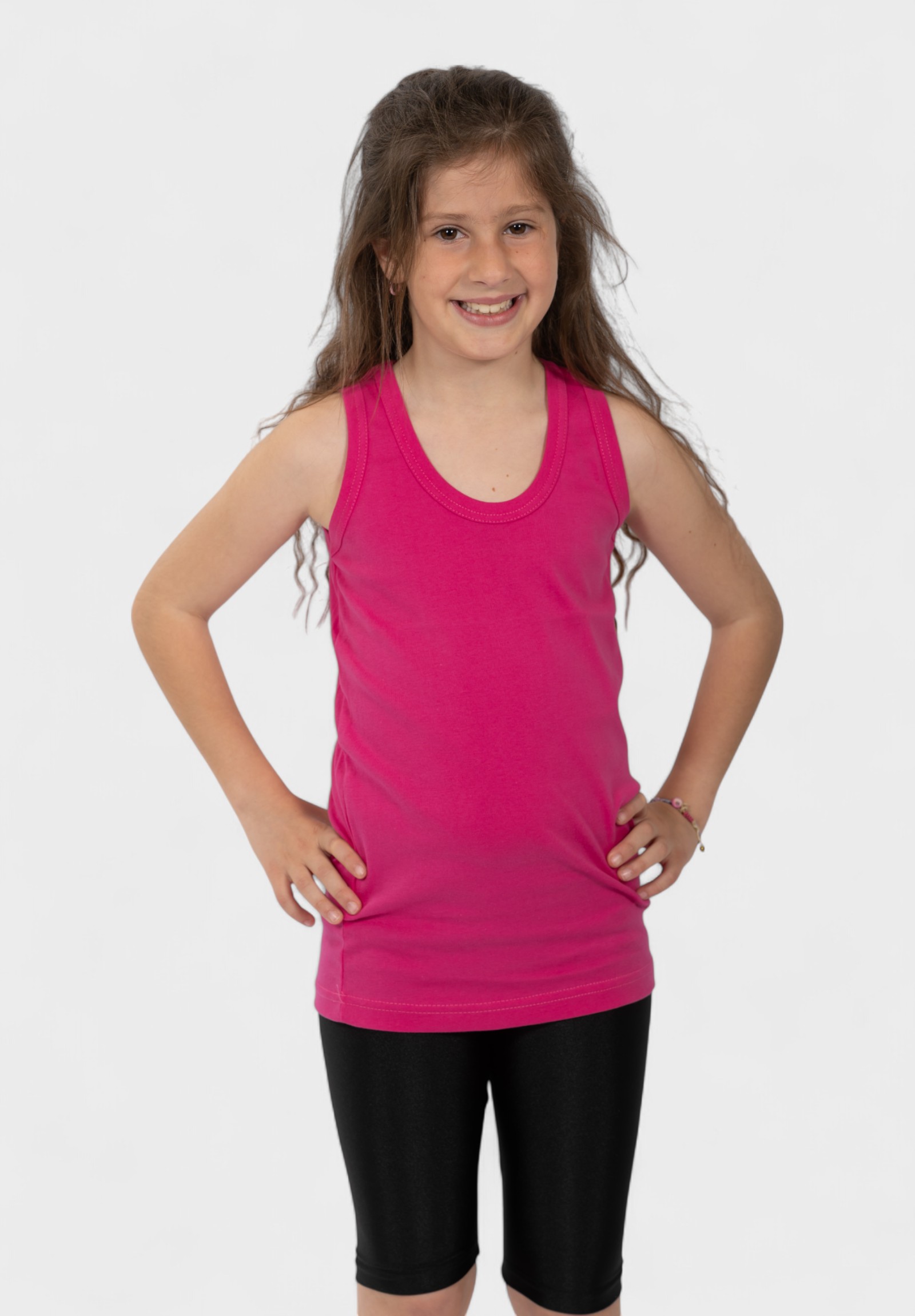 Φανελάκι παιδικό αμάνικο φούξια Nina Club 100% βαμβάκι NC51-3-Φούξια φωτογραφία