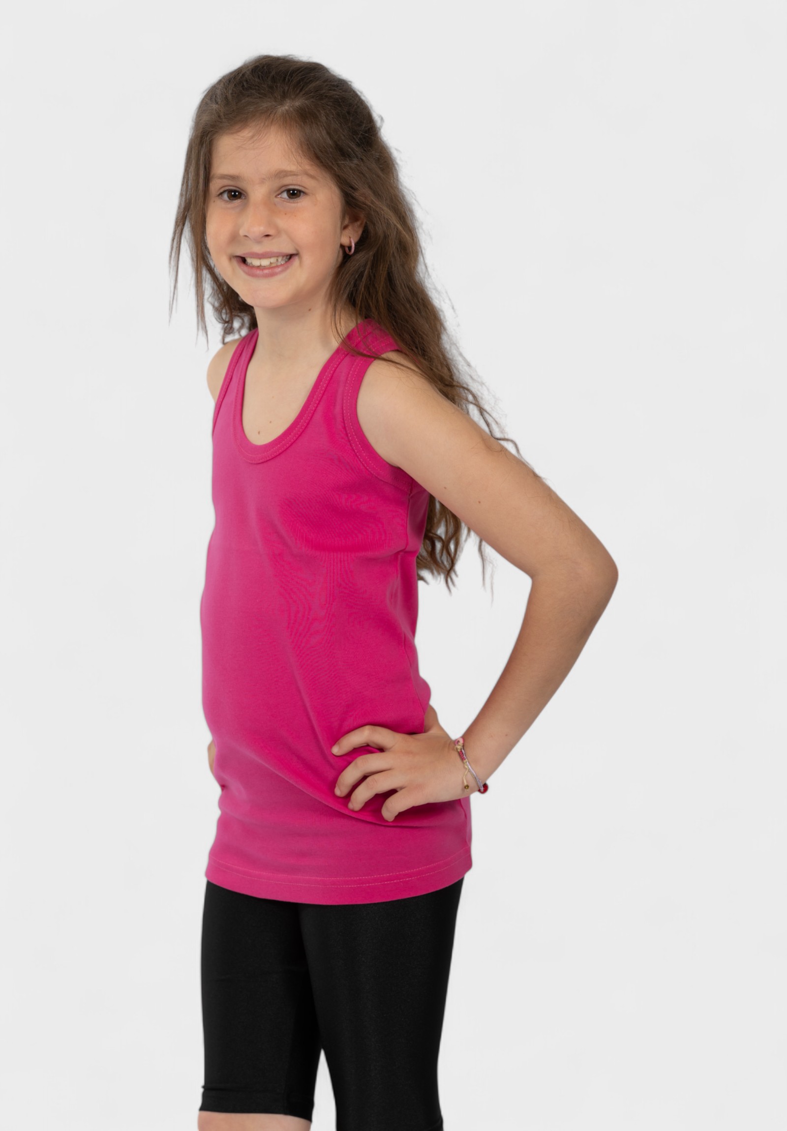 Φανελάκι παιδικό αμάνικο φούξια Nina Club 100% βαμβάκι NC51-3-Φούξια φωτογραφία