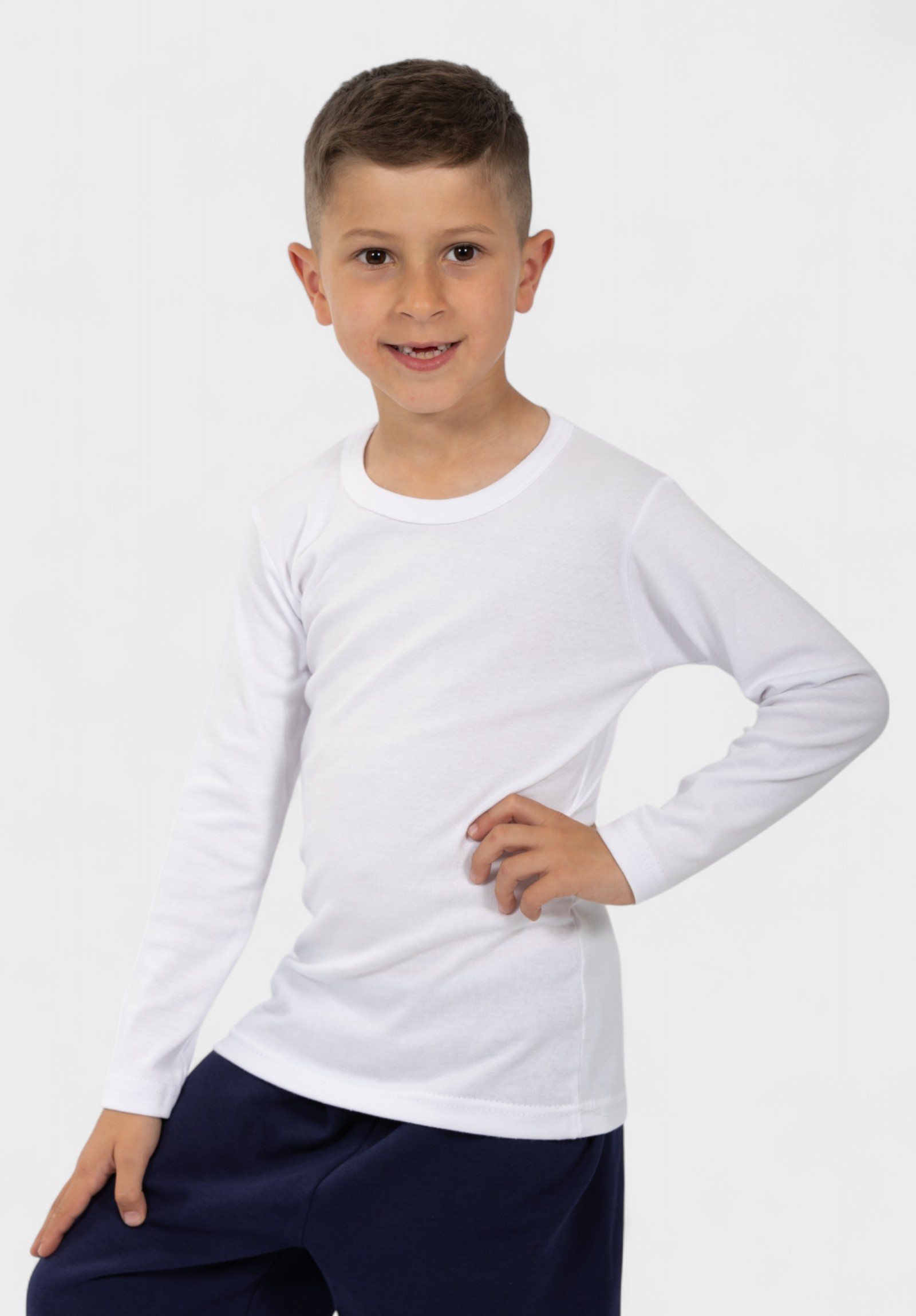 Παιδικό Φανελάκι Μακρυμάνικο 100% Βαμβακερό Λευκό | Nina Club NC65-6-Λευκό φωτογραφία