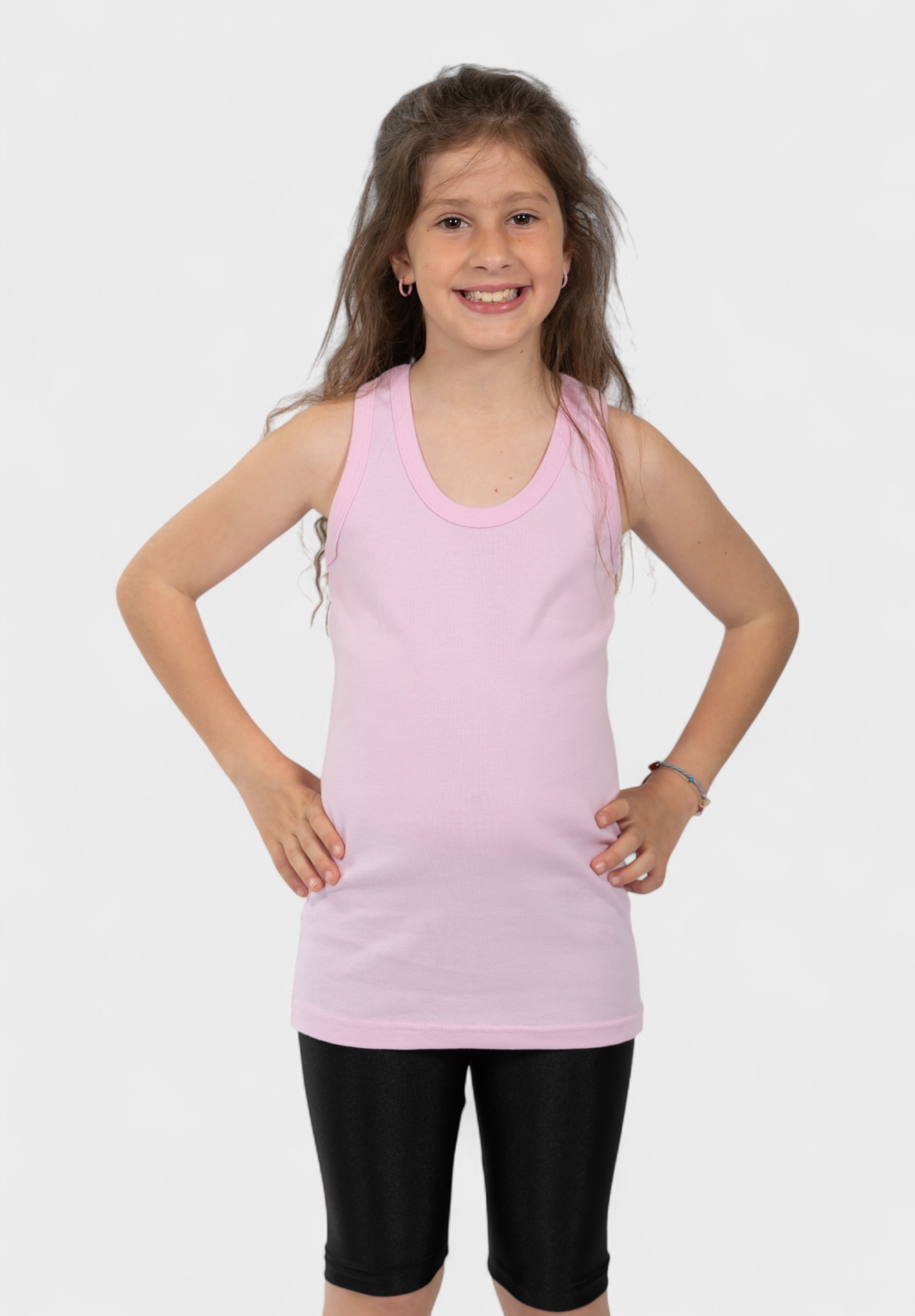 Φανελάκι παιδικό αμάνικο ροζ Nina Club 100% βαμβάκι NC51-2-Ροζ φωτογραφία