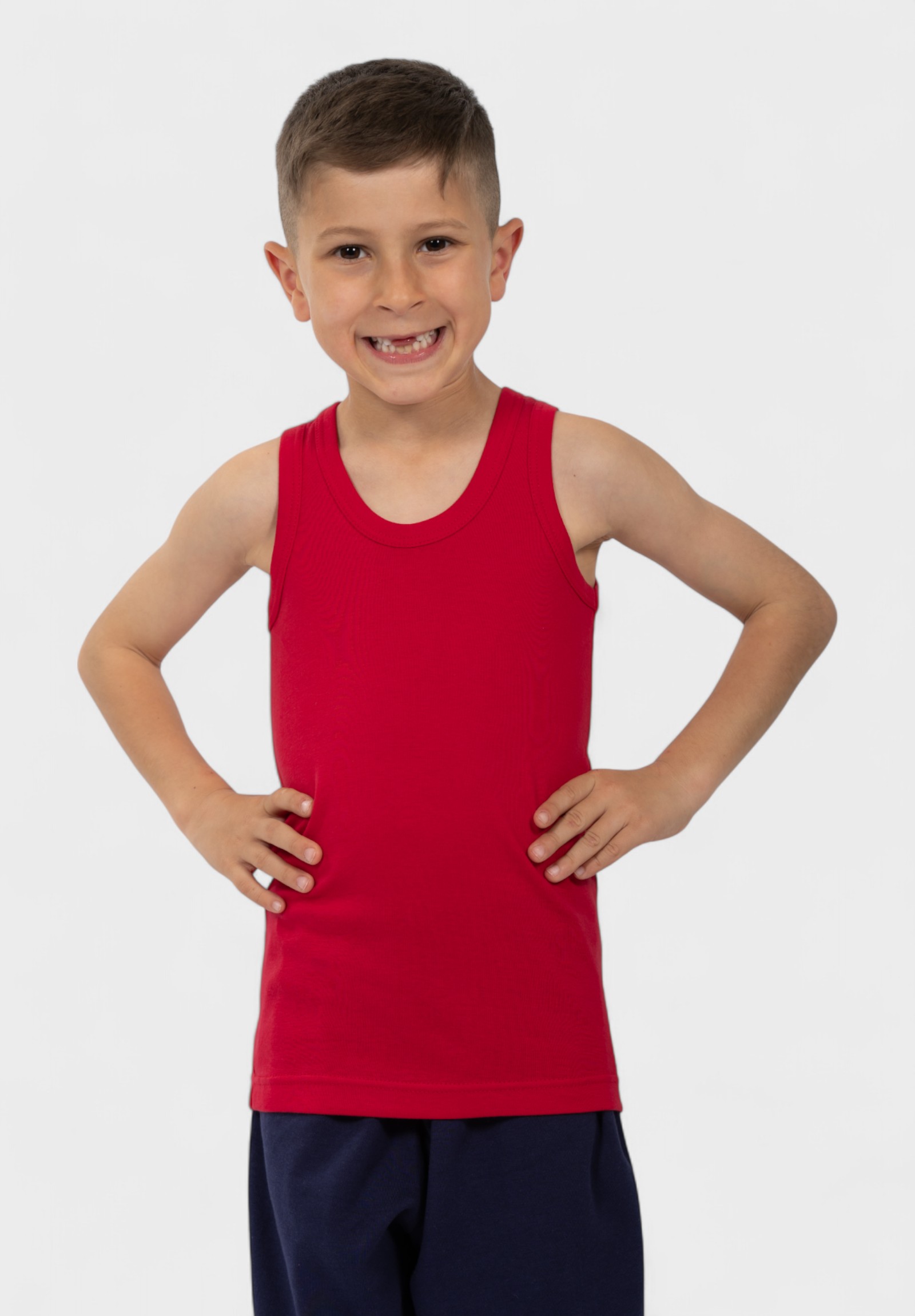 Φανελάκι παιδικό αμάνικο κόκκινο Nina Club 100% βαμβάκι NC51-8-Κόκκινο φωτογραφία