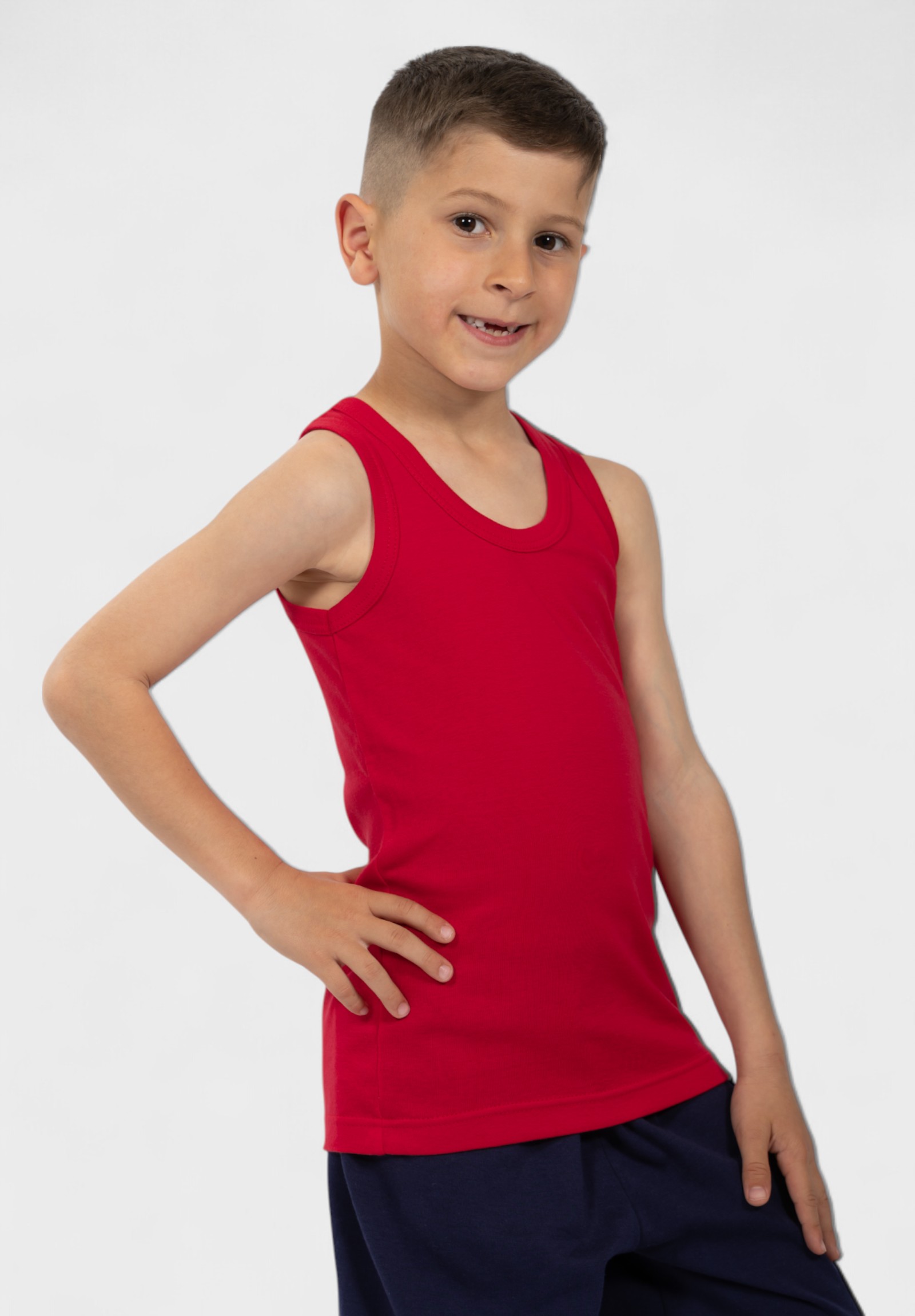 Φανελάκι παιδικό αμάνικο κόκκινο Nina Club 100% βαμβάκι NC51-8-Κόκκινο φωτογραφία