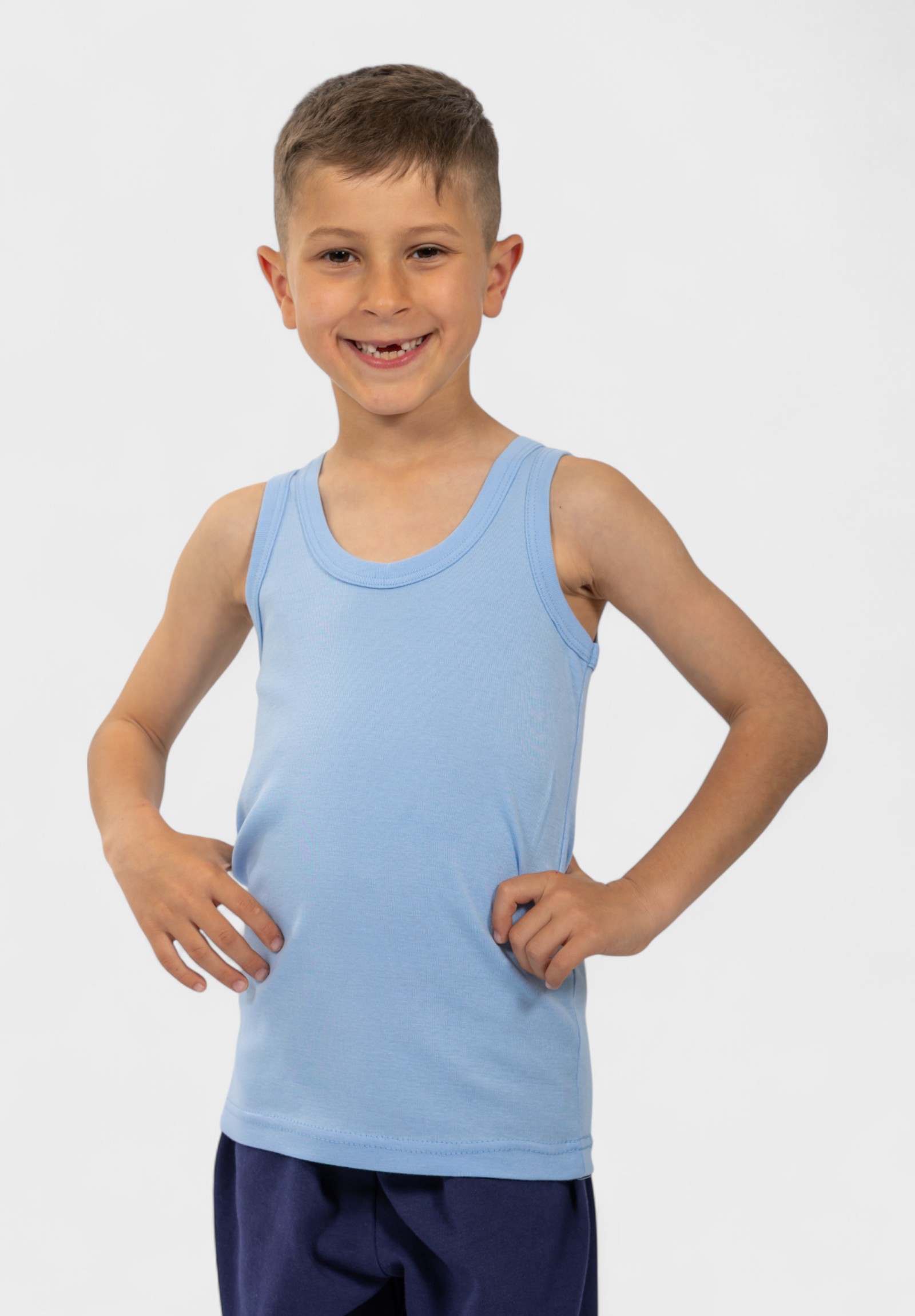 Φανελάκι παιδικό αμάνικο γαλάζιο Nina Club 100% βαμβάκι NC51-5-Γαλάζιο φωτογραφία