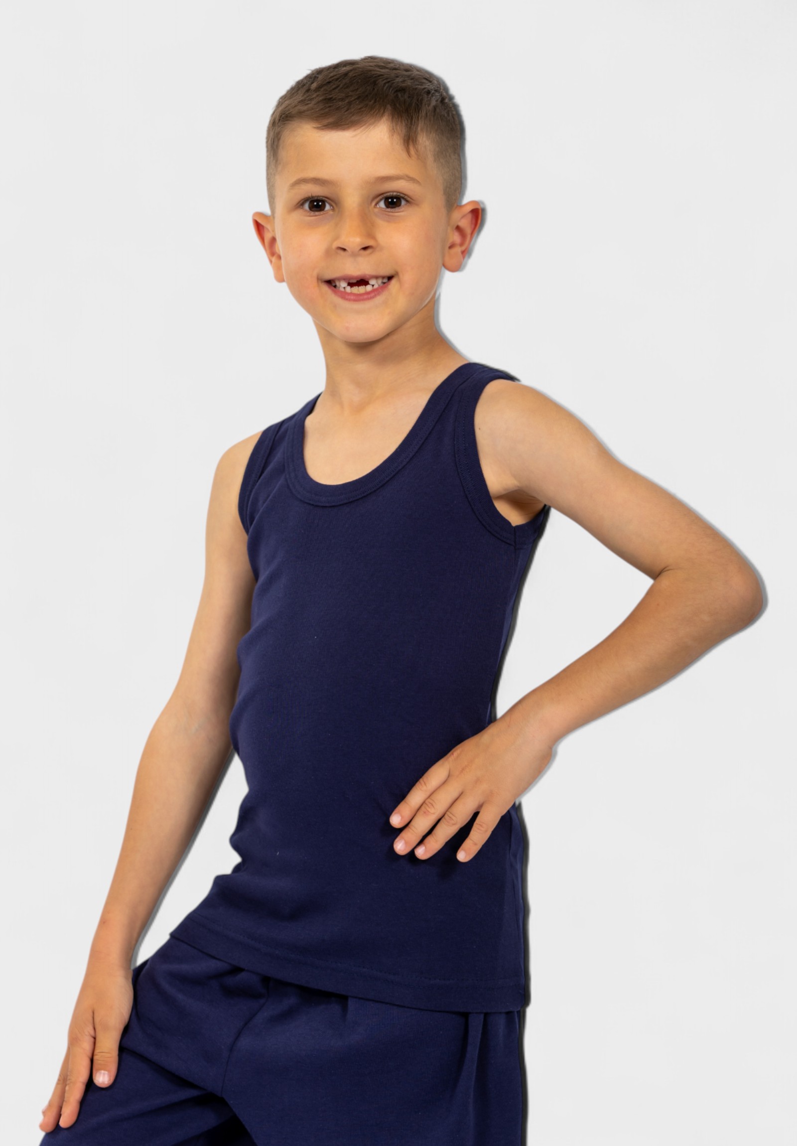 Φανελάκι παιδικό αμάνικο μπλέ Nina Club 100% βαμβάκι NC51-4-Μπλε φωτογραφία