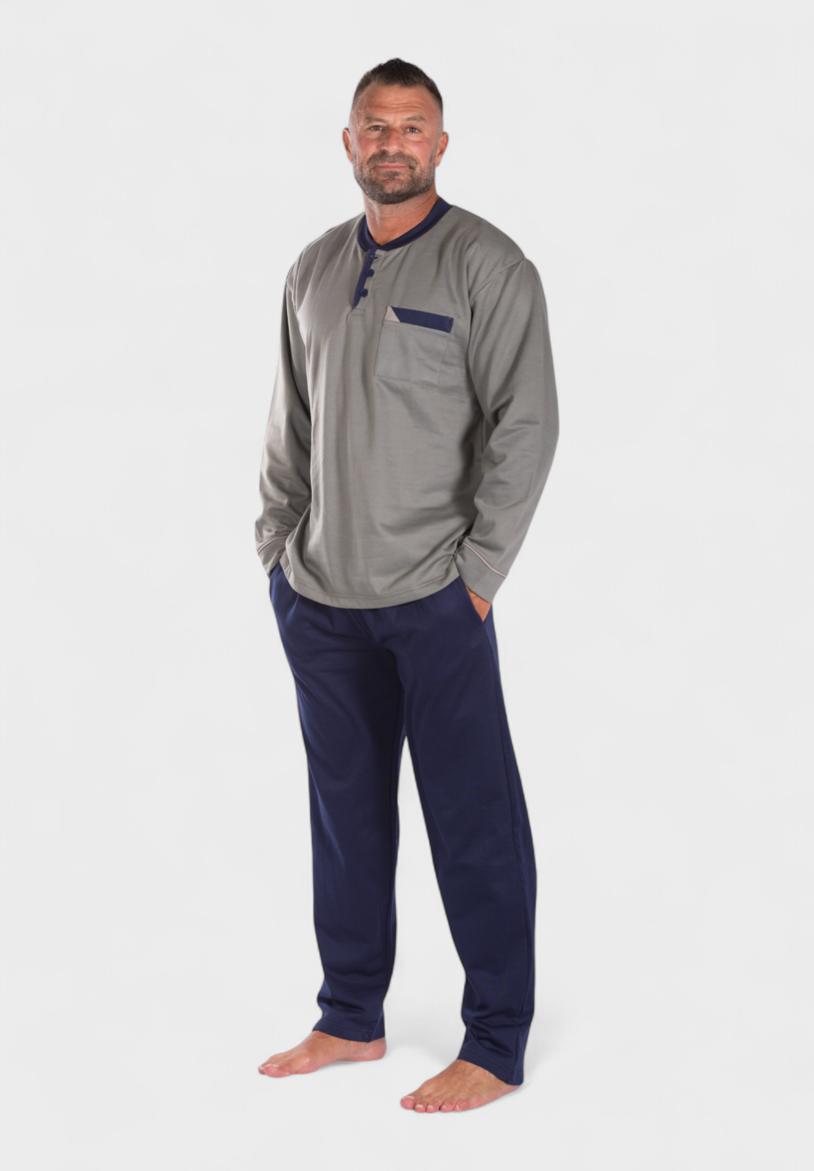 Πιτζάμα ανδρική φούτερ Collection Winter Colors Λαδί CL2670-1-Λαδί φωτογραφία