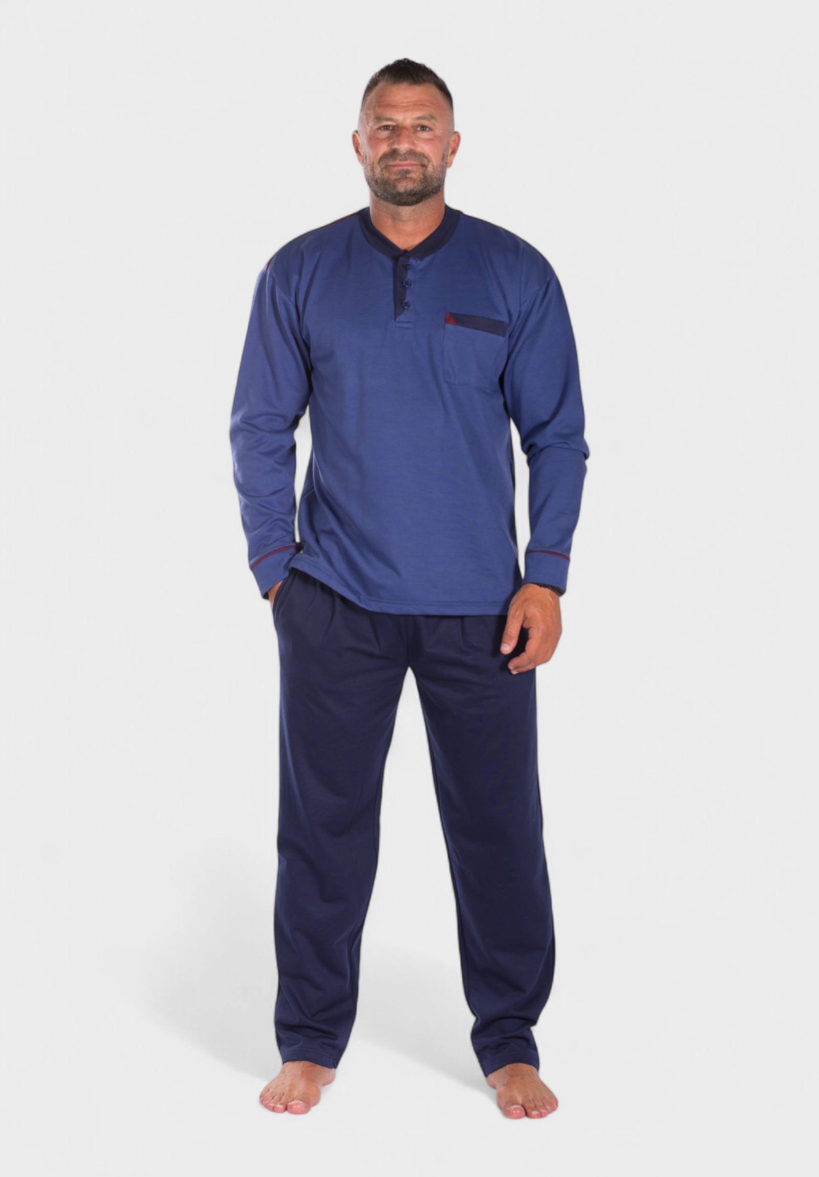 Collection Πιτζάμα ανδρική φούτερ Collection Winter Colors Μπλέ CL2670-3-Μπλε