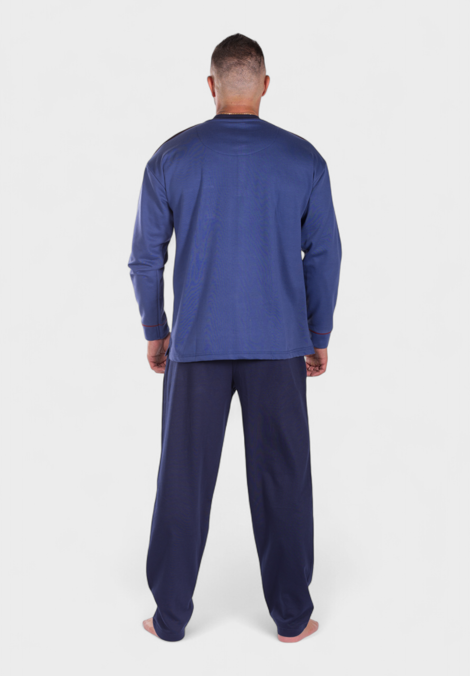 Πιτζάμα ανδρική φούτερ Collection Winter Colors Μπλέ CL2670-3-Μπλε φωτογραφία