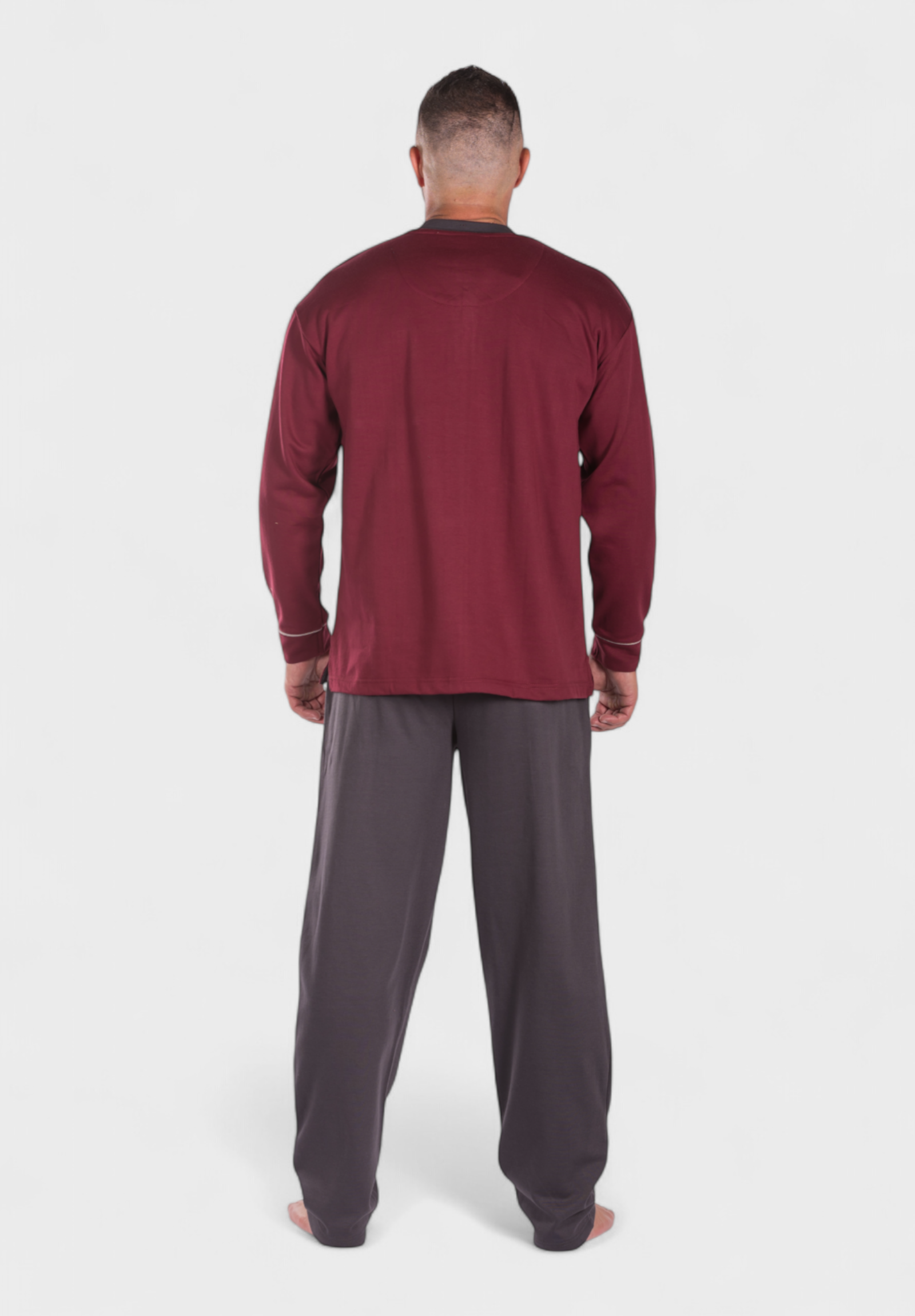Πιτζάμα ανδρική φούτερ Collection Winter Colors Μπορντό CL2670-2-Μπορντώ φωτογραφία