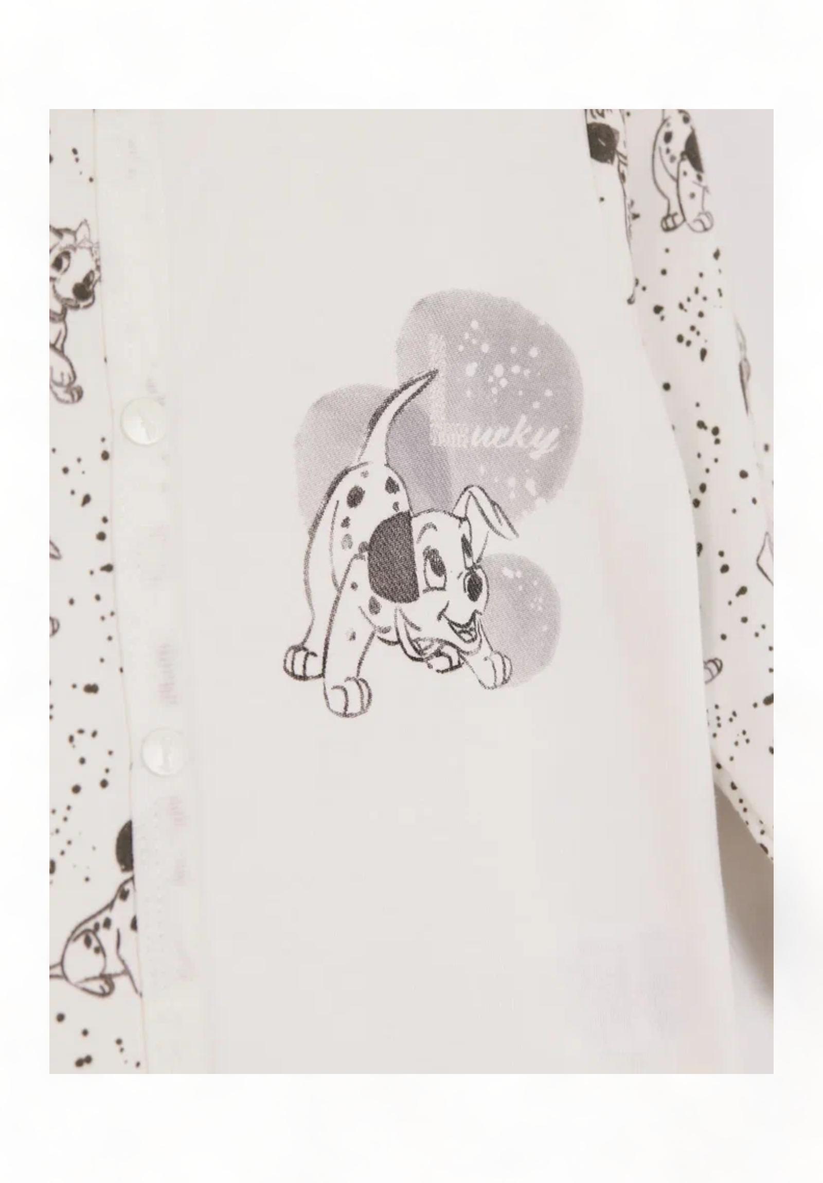 Βρεφικό φορμάκι Cimpa με μακρύ μανίκι και κλειστό ποδαράκι 101 Dalmatians off white DL21438-Λευκό φωτογραφία