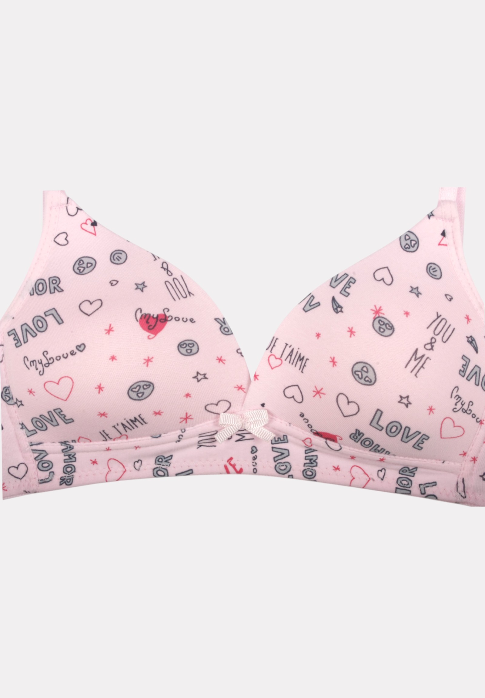 Σουτιέν Εφηβικό Βαμβακερό Biyo Kids Love Ροζ BK153-1-Ροζ φωτογραφία