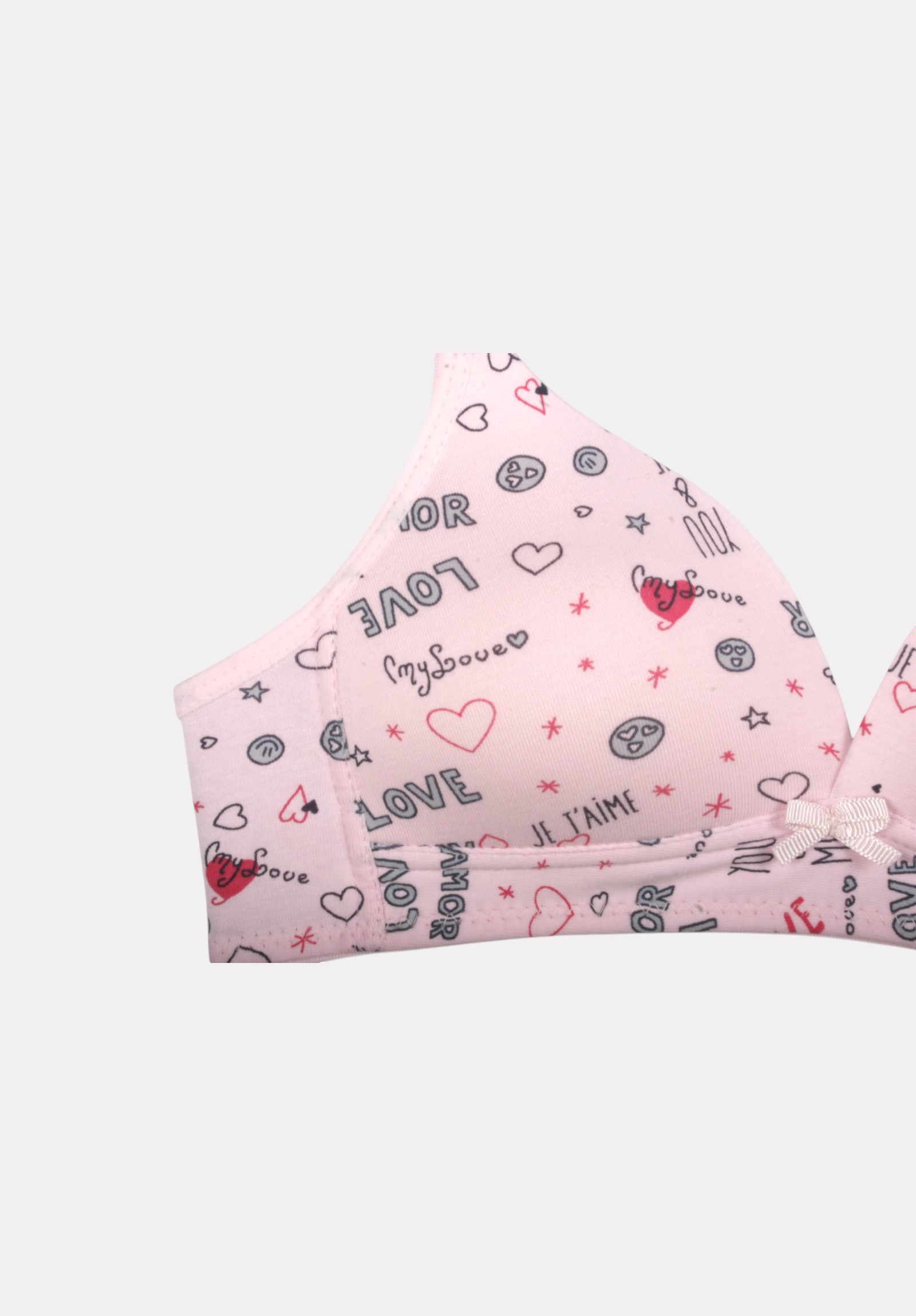 Σουτιέν Εφηβικό Βαμβακερό Biyo Kids Love Ροζ BK153-1-Ροζ φωτογραφία