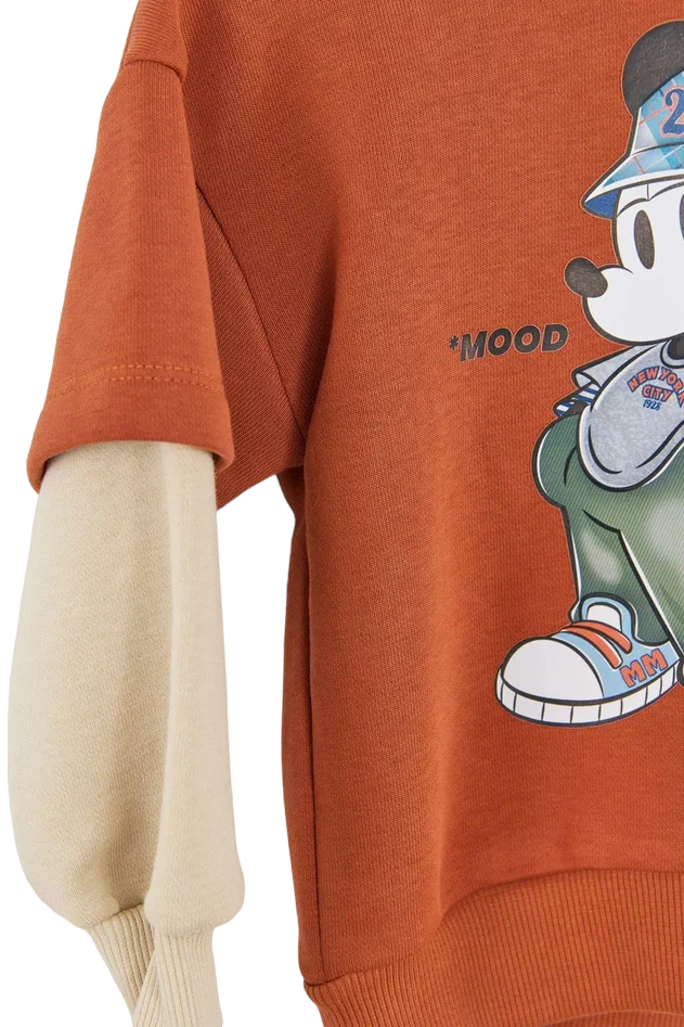 Σετ βρεφική φόρμα με κουκούλα Cimpa Disney Mickey Mouse καφε MC21134-Καφέ φωτογραφία