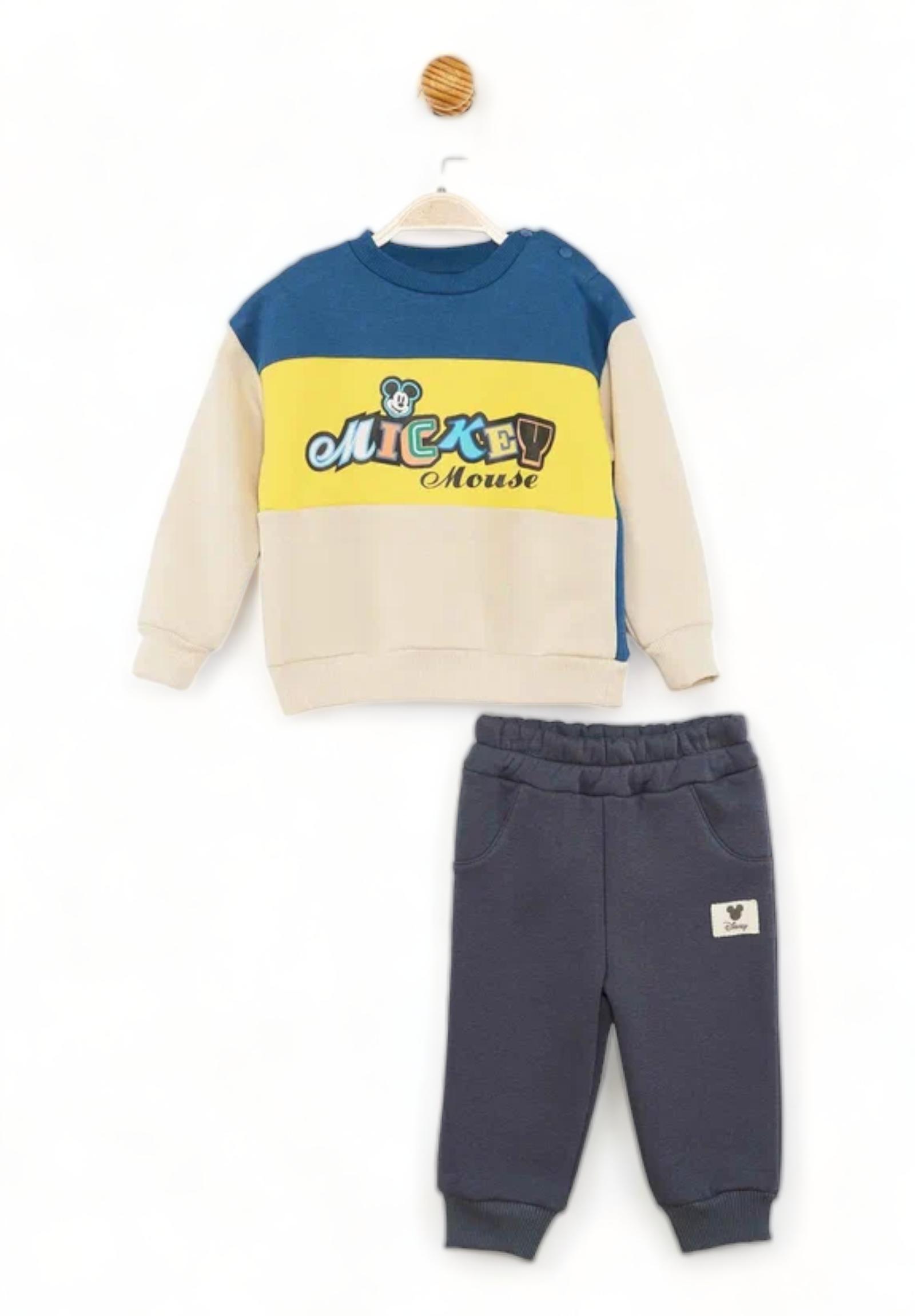 Cimpa Σετ βρεφική φόρμα Cimpa Disney Mickey με 3χρωμία τύπωμα μπροστα και πίσω MC21157-Κίτρινο