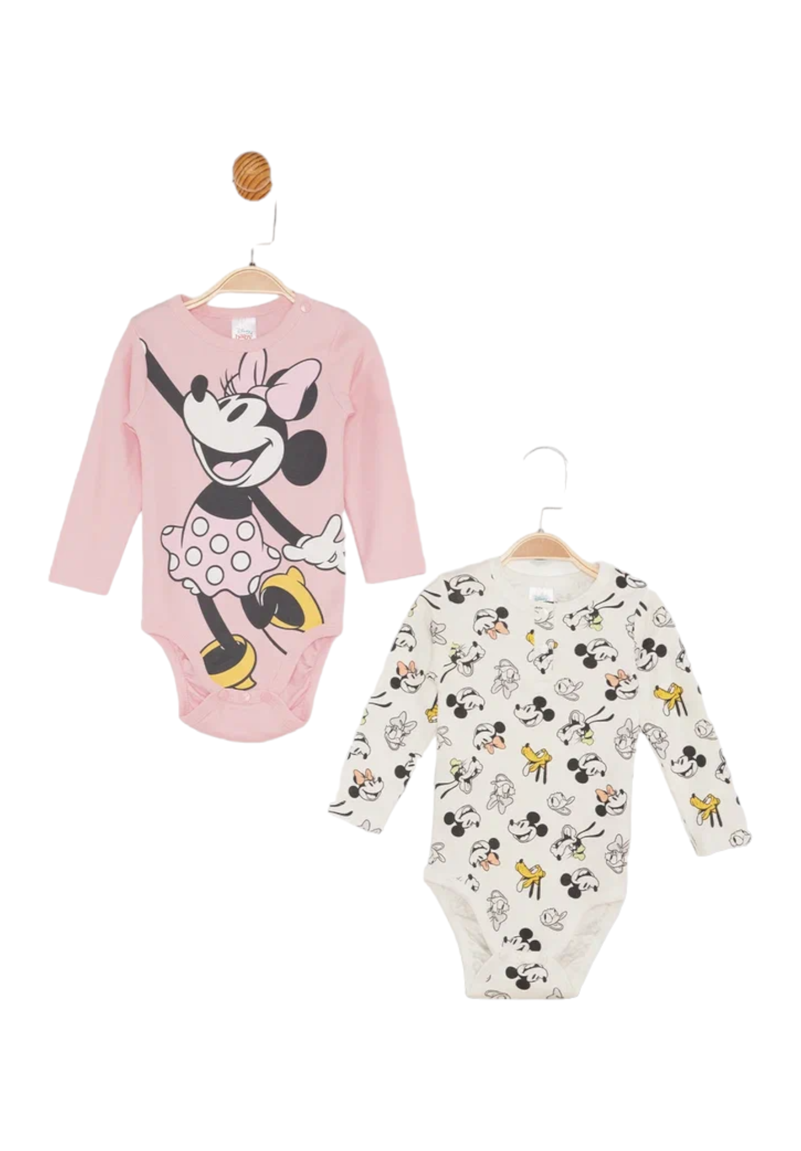 Cimpa Βρεφικά Κορμάκια Cimpa Disney Minnie and Friends 2 Τεμ. MN21191-Ροζ-Εκρού