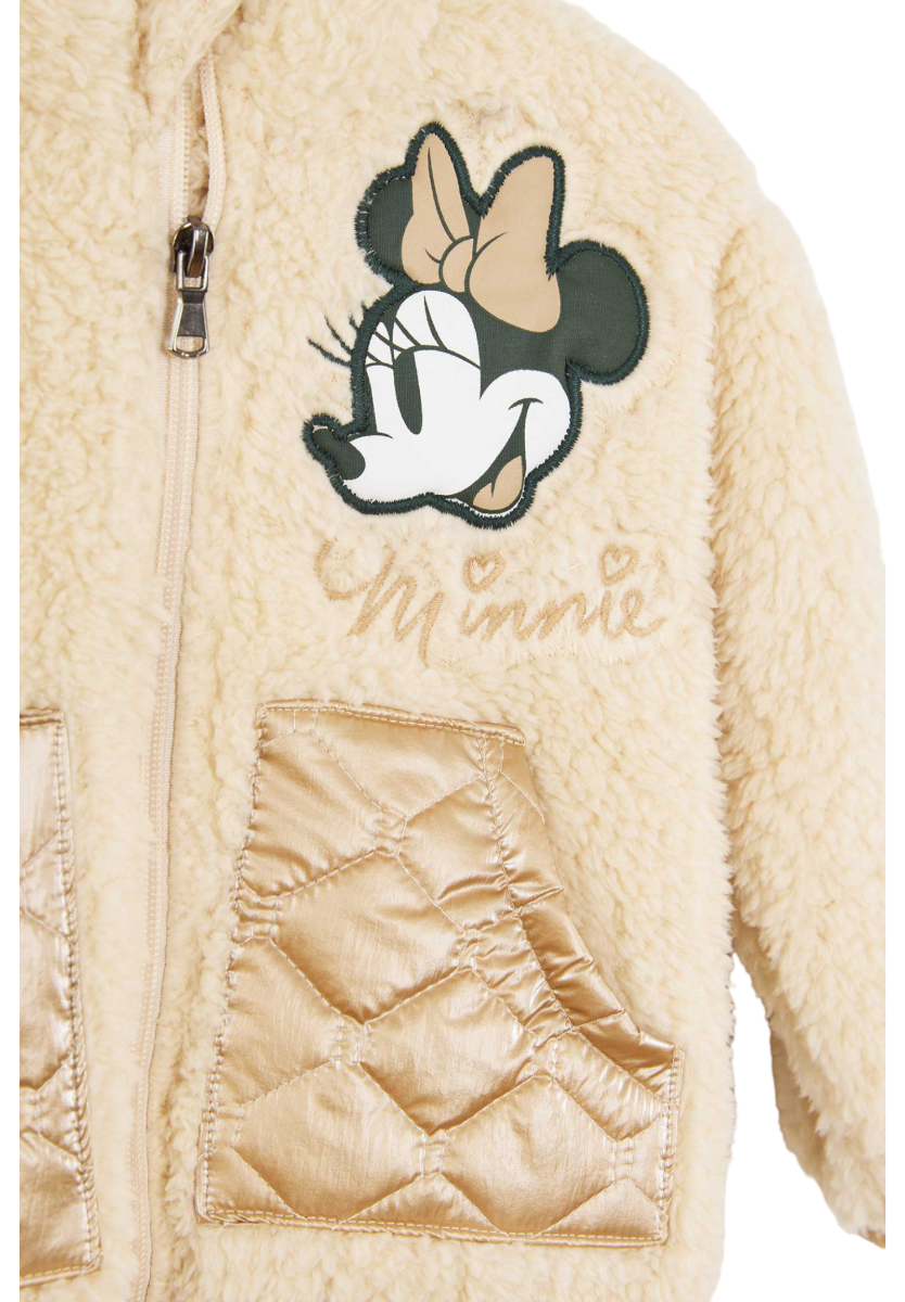 FLEECE ΖΑΚΕΤΑ MINNIE ΜΕ ΚΕΝΤΗΜΑ ΚΑΙ ΤΣΕΠΕΣ ΚΑΠΙΤΟΝΕ MN21215-Εκρού φωτογραφία