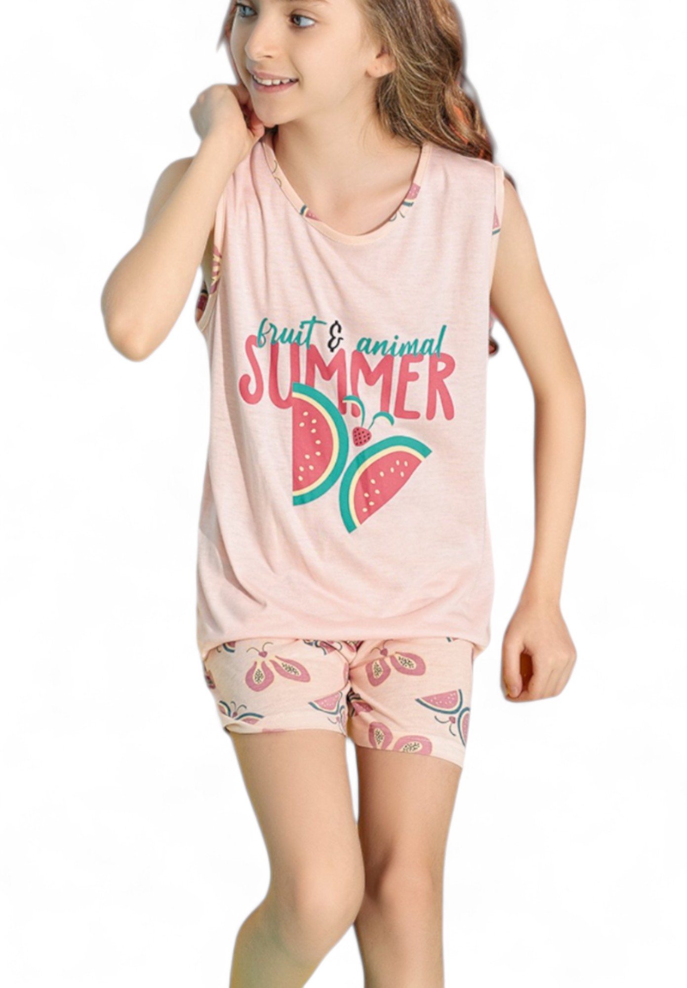 Πιτζάμα παιδική με σορτσάκι PijaMood Summer Salmon PJMD2013-Σομόν φωτογραφία