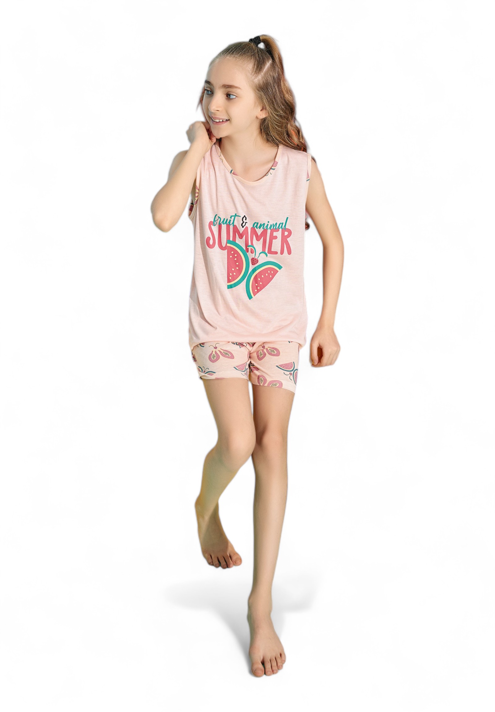 Πιτζάμα παιδική με σορτσάκι PijaMood Summer Salmon PJMD2013-Σομόν φωτογραφία