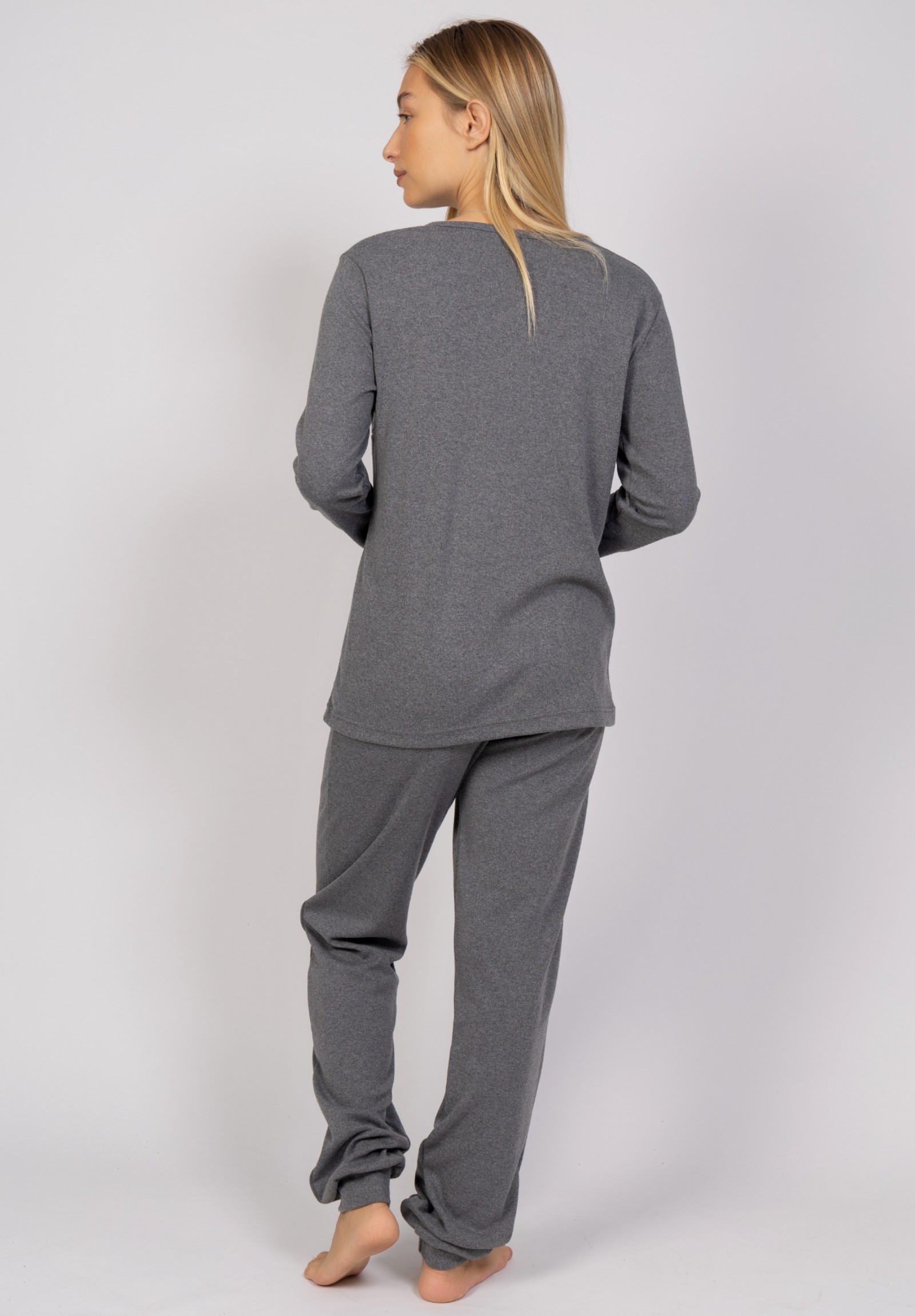 Πιτζάμα γυναικεία Animal Print Grey Cherry CHR10135-Ανθρακί φωτογραφία