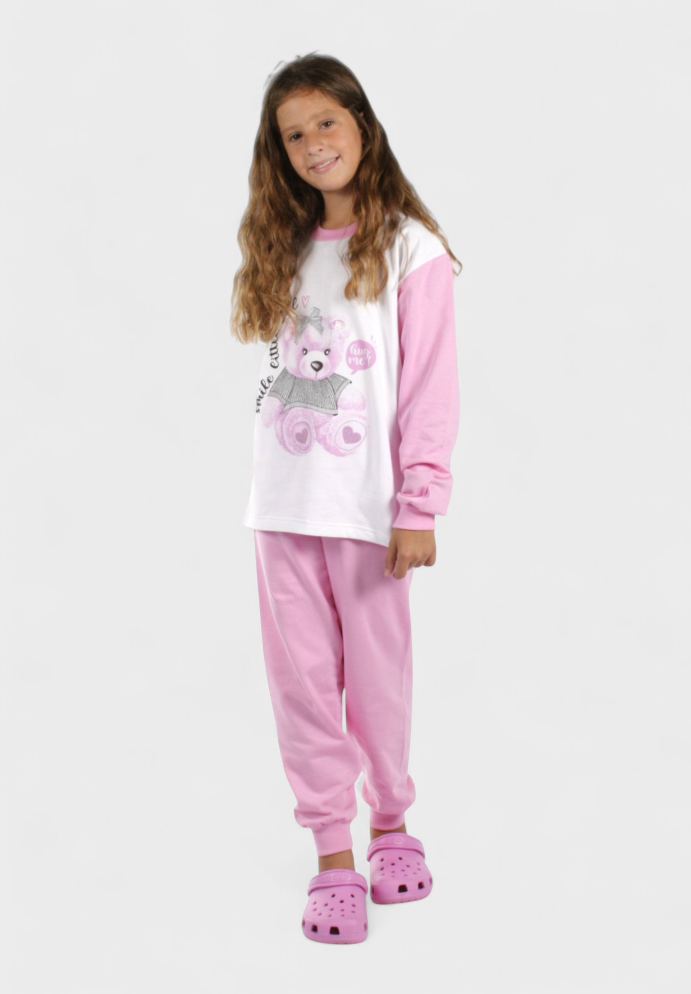 Παιδική Πιτζάμα Κορίτσι Hug Me Ροζ Χριστίνα | 100% Βαμβάκι CHR208-1-Ροζ φωτογραφία