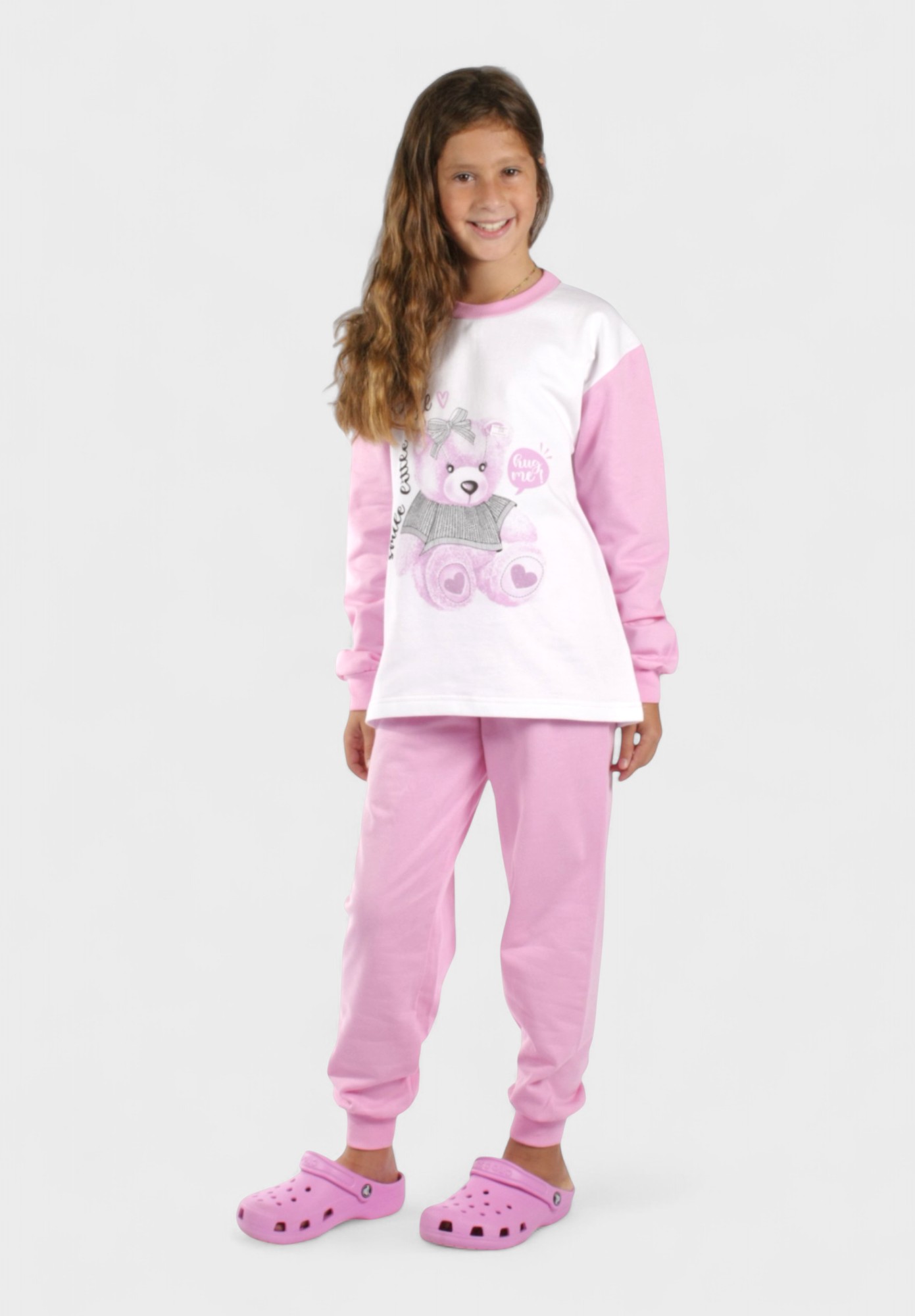 Παιδική Πιτζάμα Κορίτσι Hug Me Ροζ Χριστίνα | 100% Βαμβάκι CHR208-1-Ροζ φωτογραφία