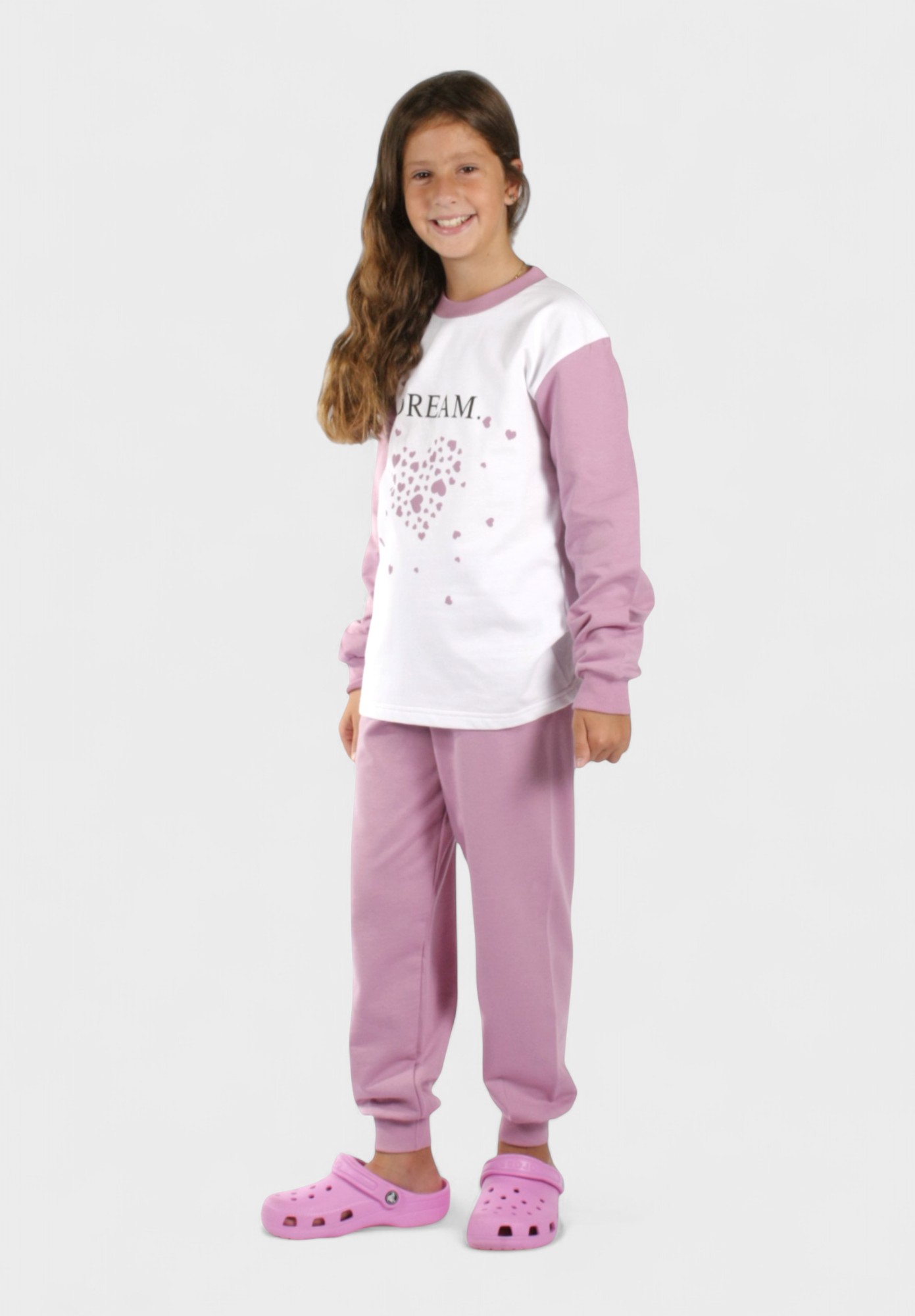 Πιτζάμα για κορίτσι εφηβική φούτερ Dream Λιλά | Χριστίνα CHR210-1-Λιλά φωτογραφία