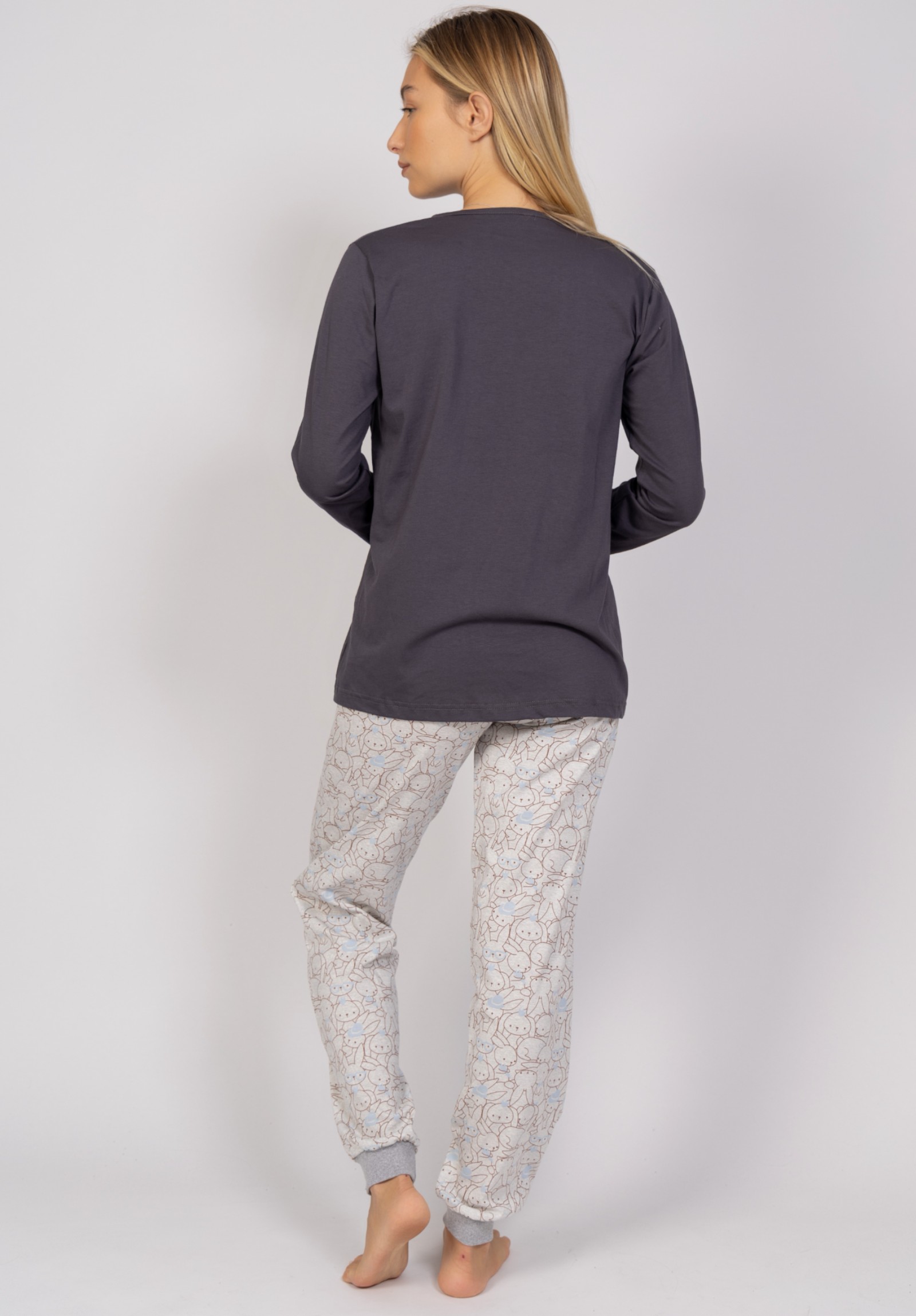 Πιτζάμα γυναικεία Bunnies Grey Cherry CHR2401-Γκρι φωτογραφία