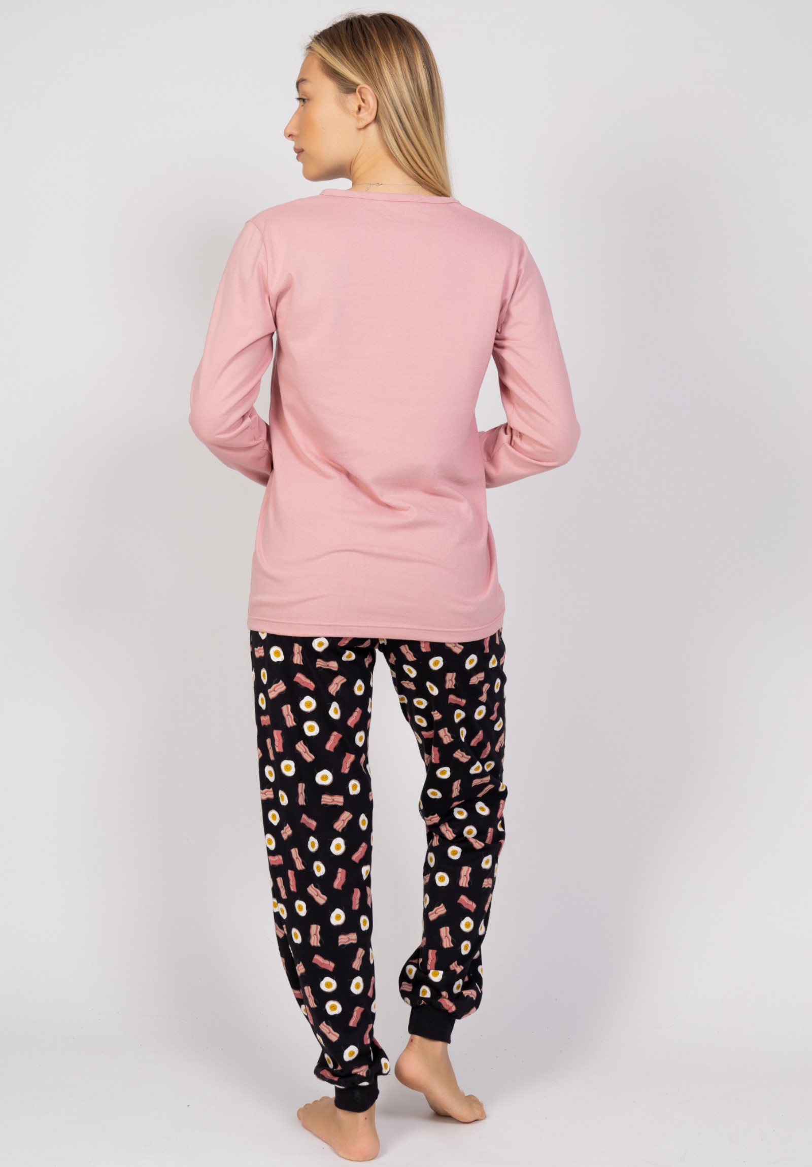 Πιτζάμα γυναικεία Eggs & Bacon Cherry CHR531-Ροζ φωτογραφία