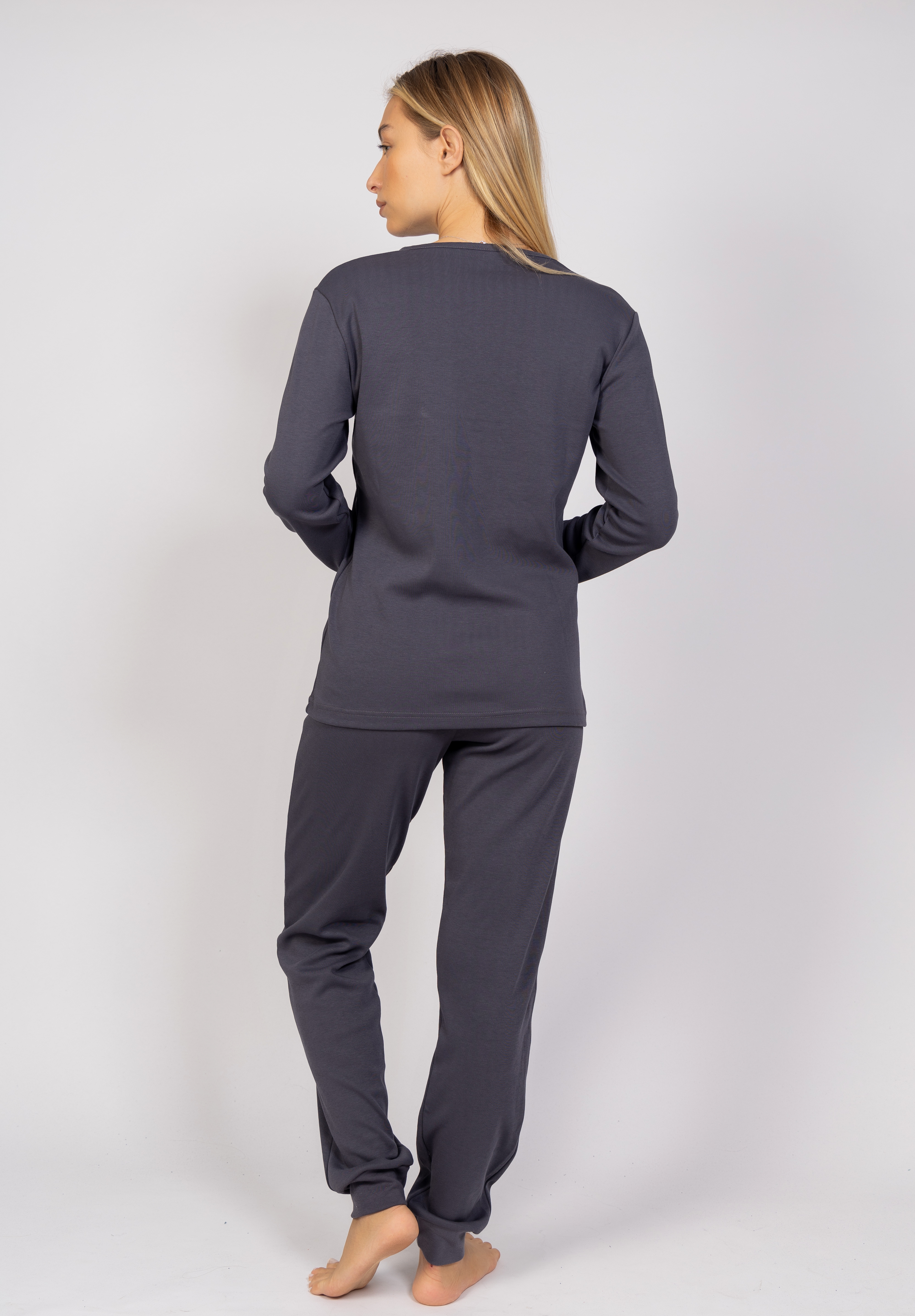 Πιτζάμα γυναικεία με παγιέτες Love Bird Cherry CHR537-Ανθρακί φωτογραφία