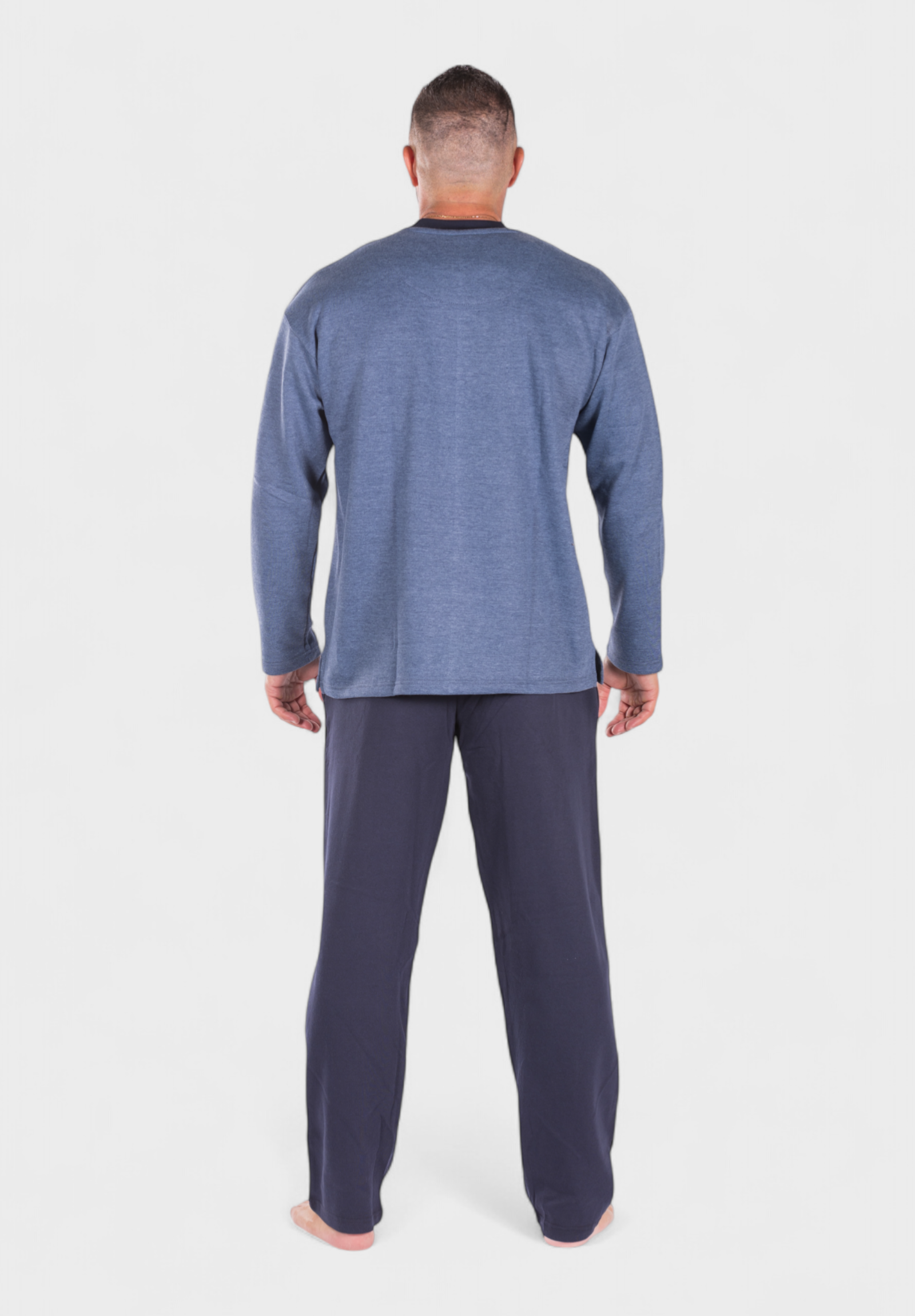 Πιτζάμα ανδρική φούτερ Collection Vintage Blue CL2607-2-Ραφ φωτογραφία