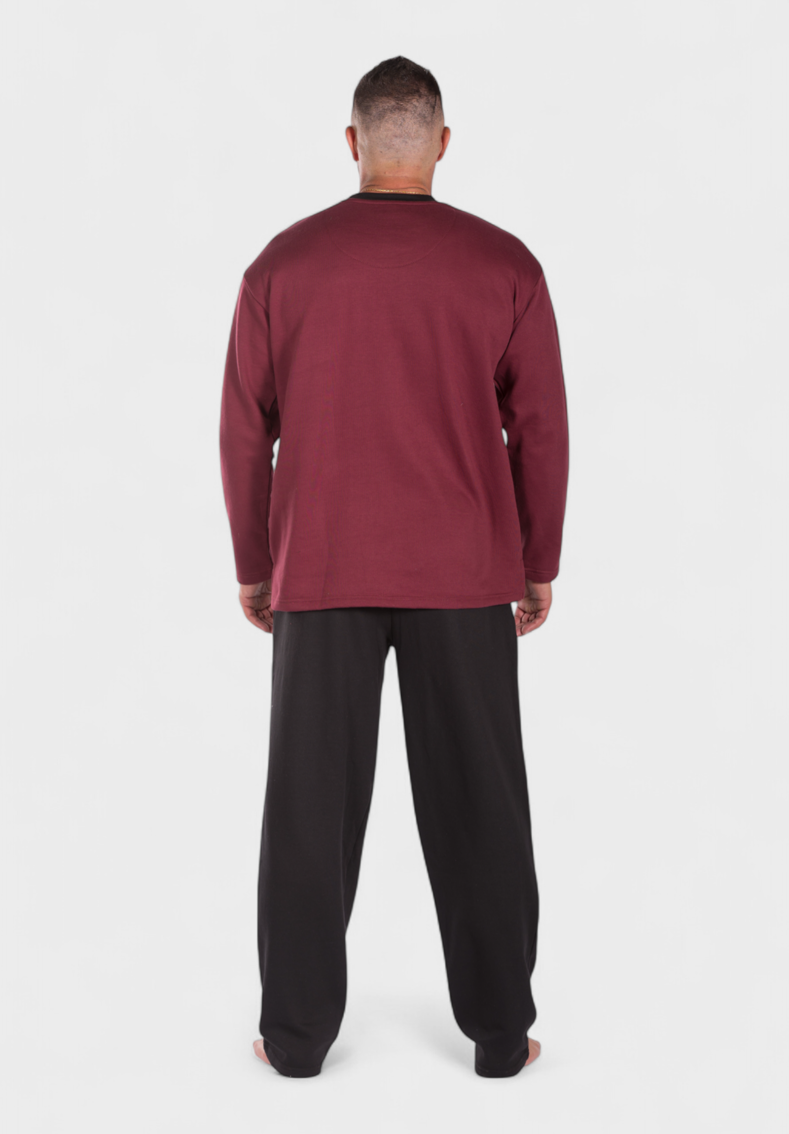 Πιτζάμα ανδρική φούτερ Collection Winter Red CL2609-1-Μπορντώ φωτογραφία