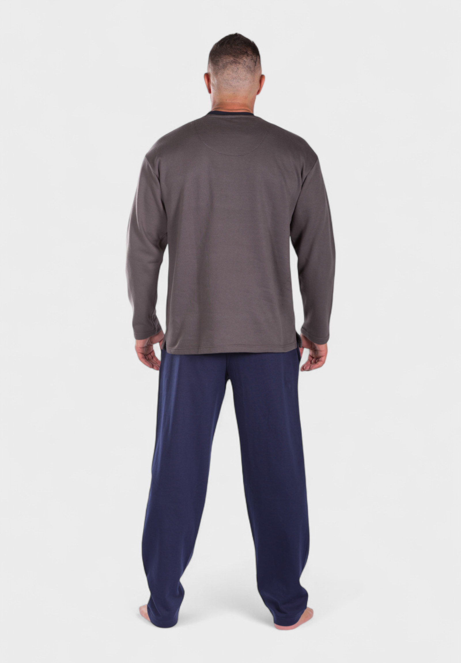 Πιτζάμα ανδρική φούτερ Collection Winter Grey CL2609-2-Γκρι φωτογραφία