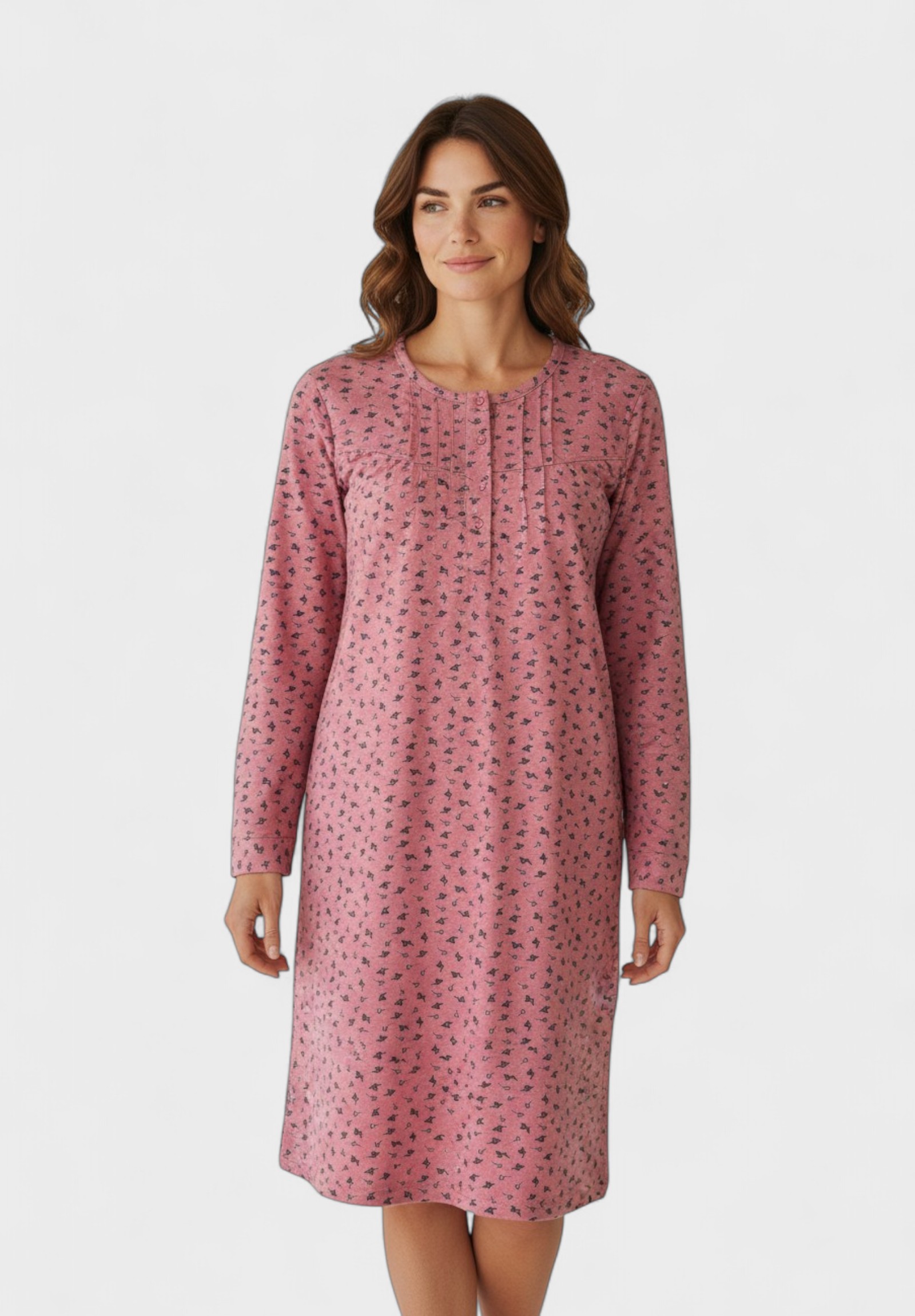 Νυχτικό Γυναικείο Collection Φούτερ Ροζ με Κουμπάκια CL2691-1-Ροζ φωτογραφία