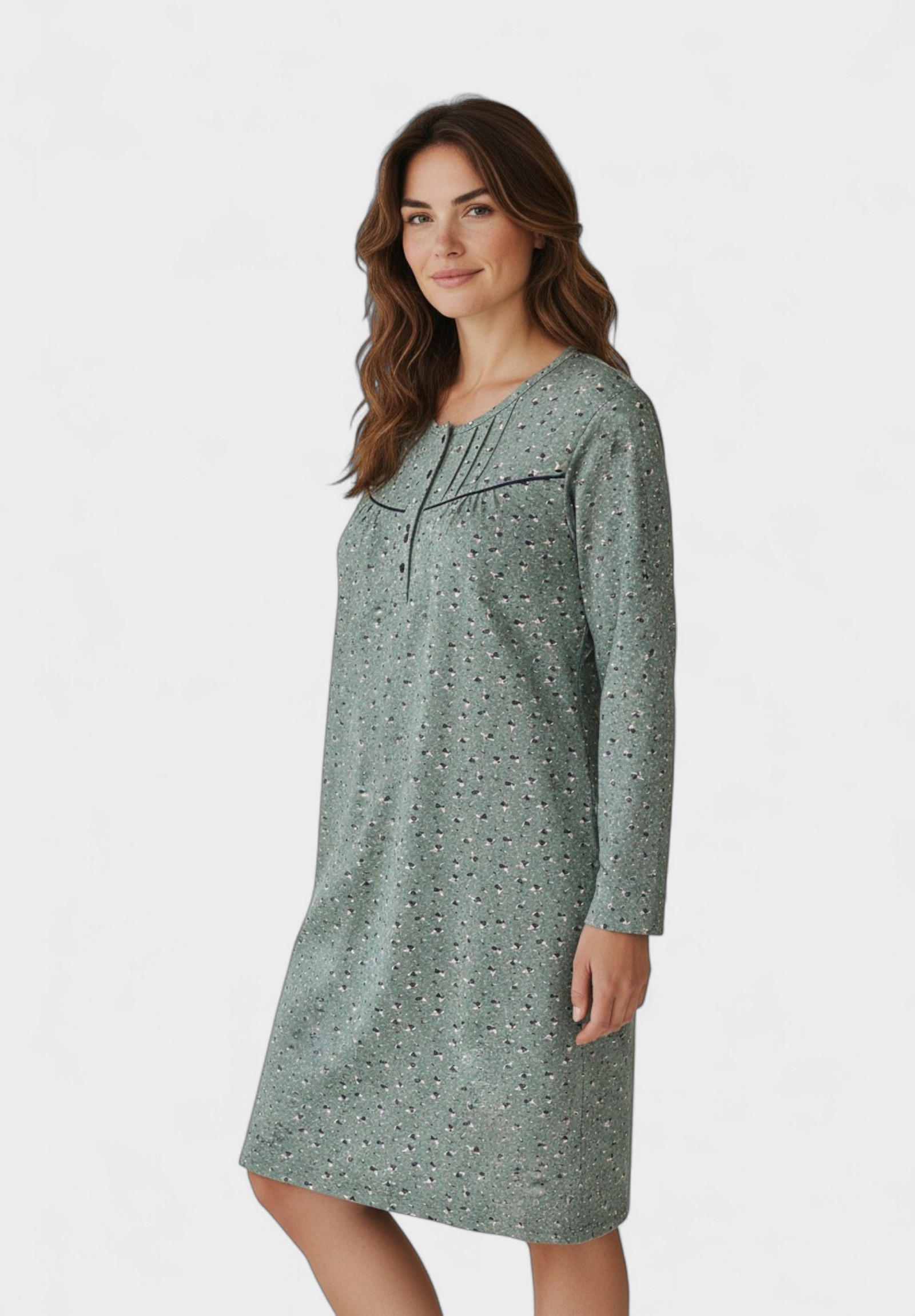 Νυχτικό Γυναικείο Collection Φούτερ Πράσινο με Κουμπάκια CL2691-2-Πράσινο φωτογραφία