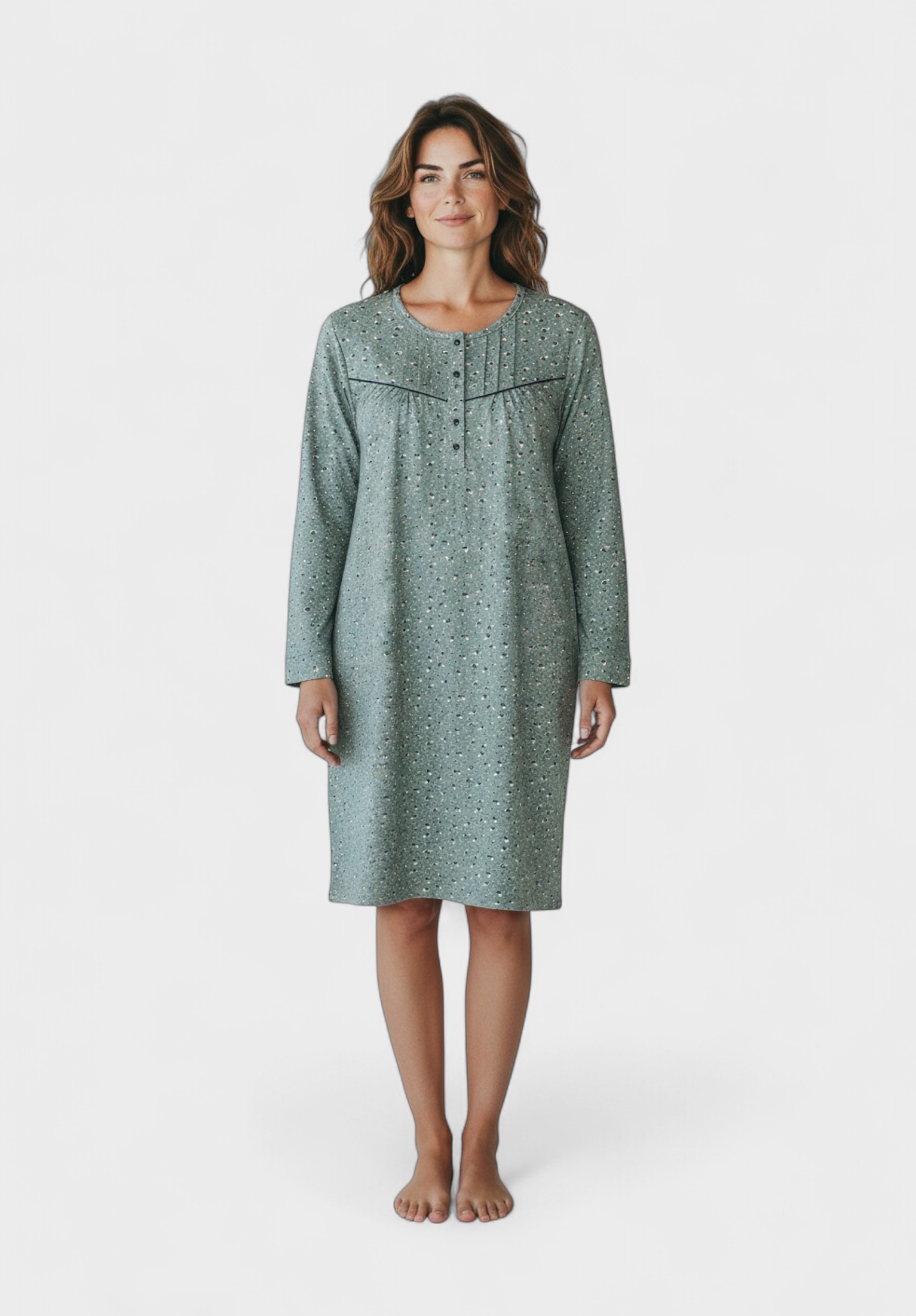 Νυχτικό Γυναικείο Collection Φούτερ Πράσινο με Κουμπάκια CL2691-2-Πράσινο φωτογραφία