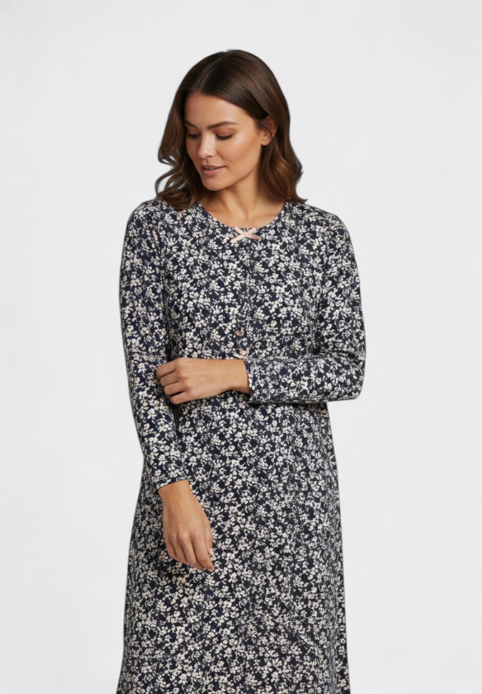 Νυχτικό Γυναικείο Collection Μπλε Floral 100% Βαμβακερό CL2692-2-Μπλε φωτογραφία