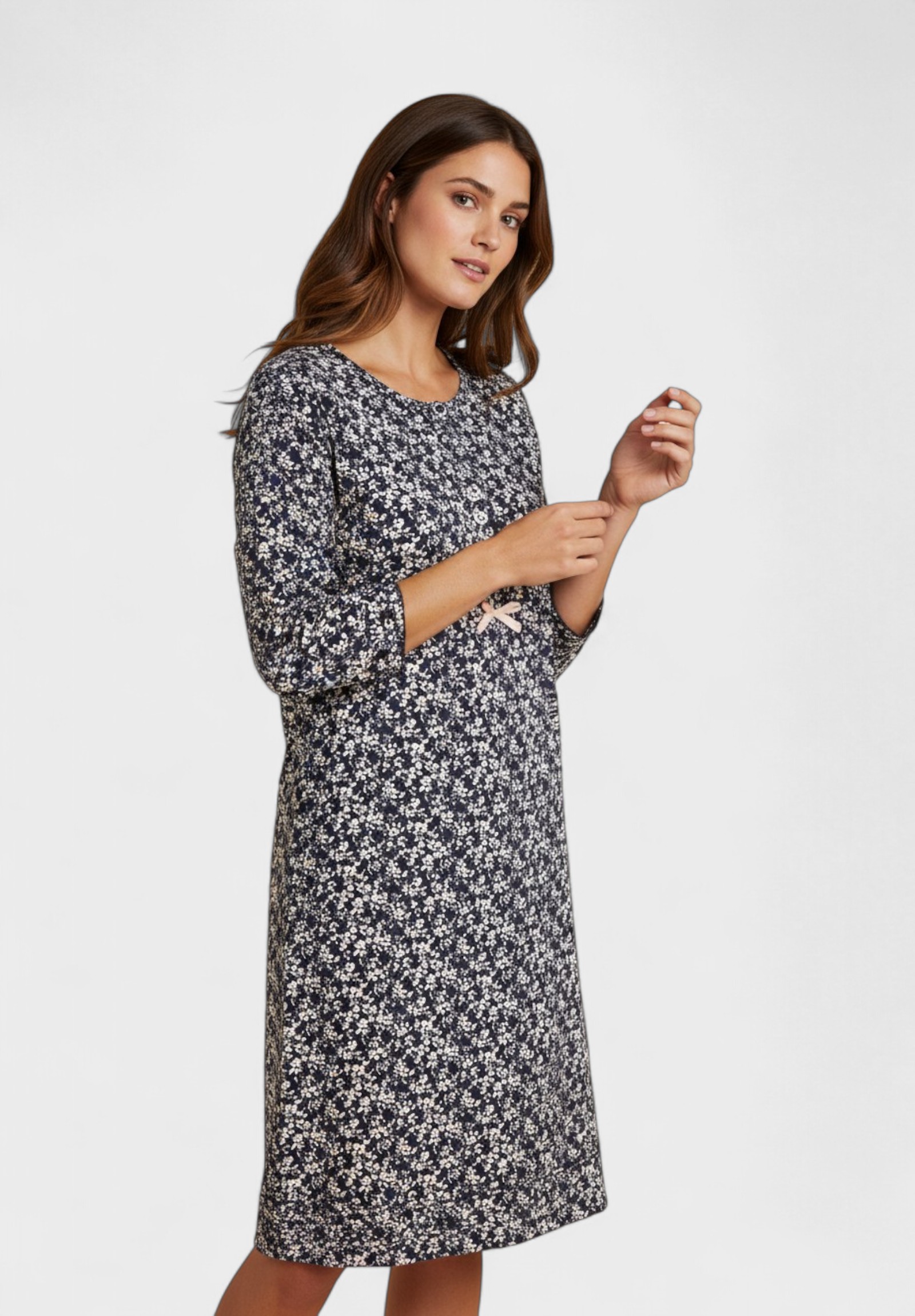 Νυχτικό Γυναικείο Collection Μπλε Floral 100% Βαμβακερό CL2692-2-Μπλε φωτογραφία