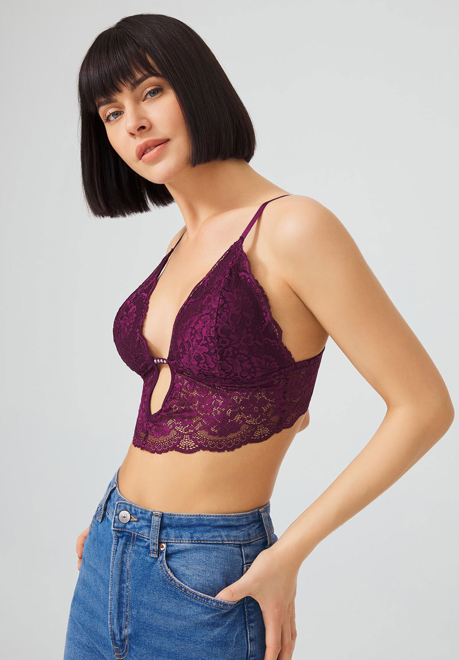  Bralette Cottonhill In Love CH1000-Μωβ 2025