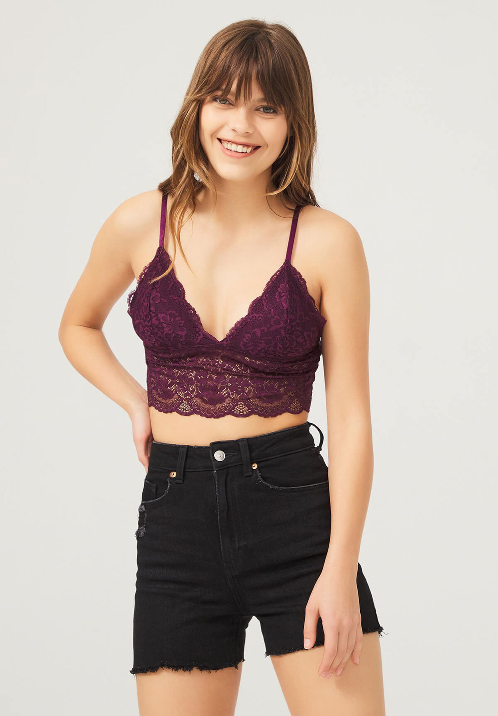  Bralette Cottonhill Satin Bow CH1001-Μωβ 2025