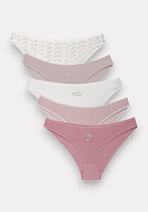 Σλιπ γυναικεία βαμβακερά Pink Shades Berrak 5 Τεμ.