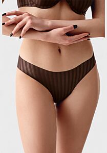 Γυναικείο εσώρουχο New Bra seamless σε καφέ χρώμα με ριγέ υφή

