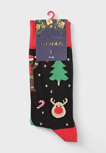 Χριστουγεννιάτικες κάλτσες Soma Socks “Rudolph & Gingerbread Fun” με Ρούντολφ και gingerbread μοτίβα