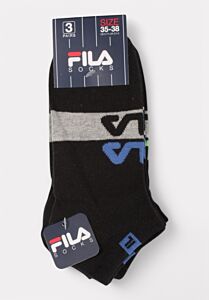 Σετ παιδικές κάλτσες FILA με μεγάλο logo σε μαύρο χρώμα

