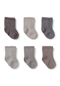 Κάλτσες Bebe από οργανικό βαμβάκι Biorganic Grey Colors 6 Τεμ